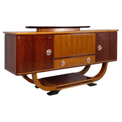Antique Italian Art Deco Sideboard with bar compartment in wood, 1920s