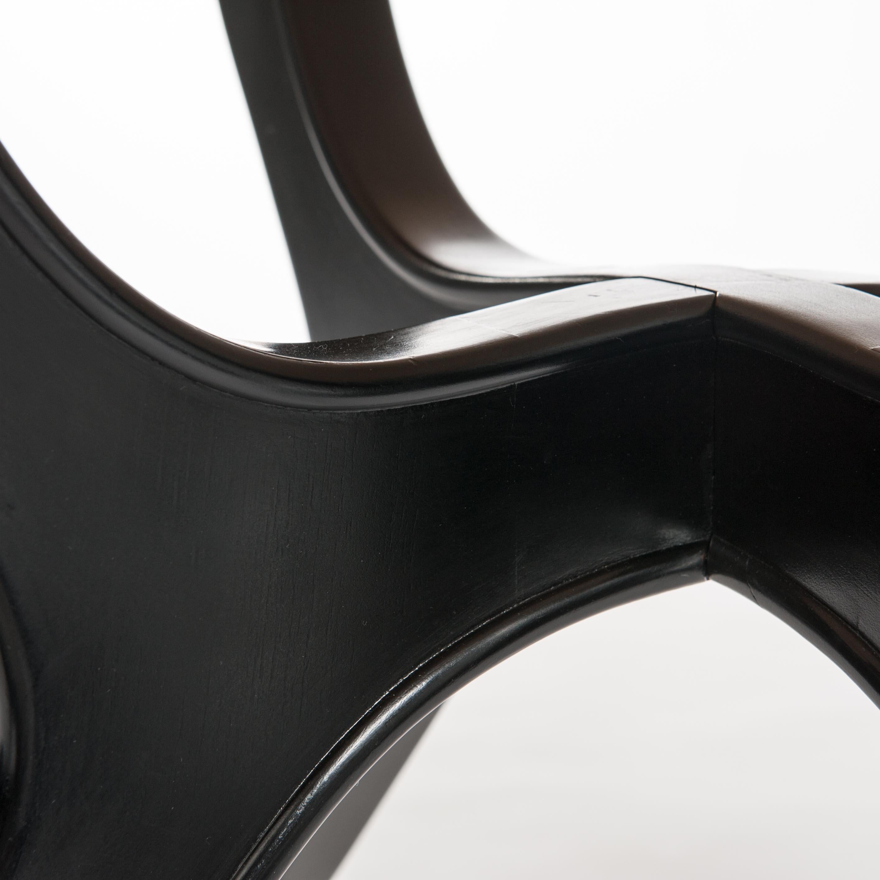 Mid-Century Modern Italian Mid-Century Sidetable Black Ebonized Beige Colored Marble Top 1940s
