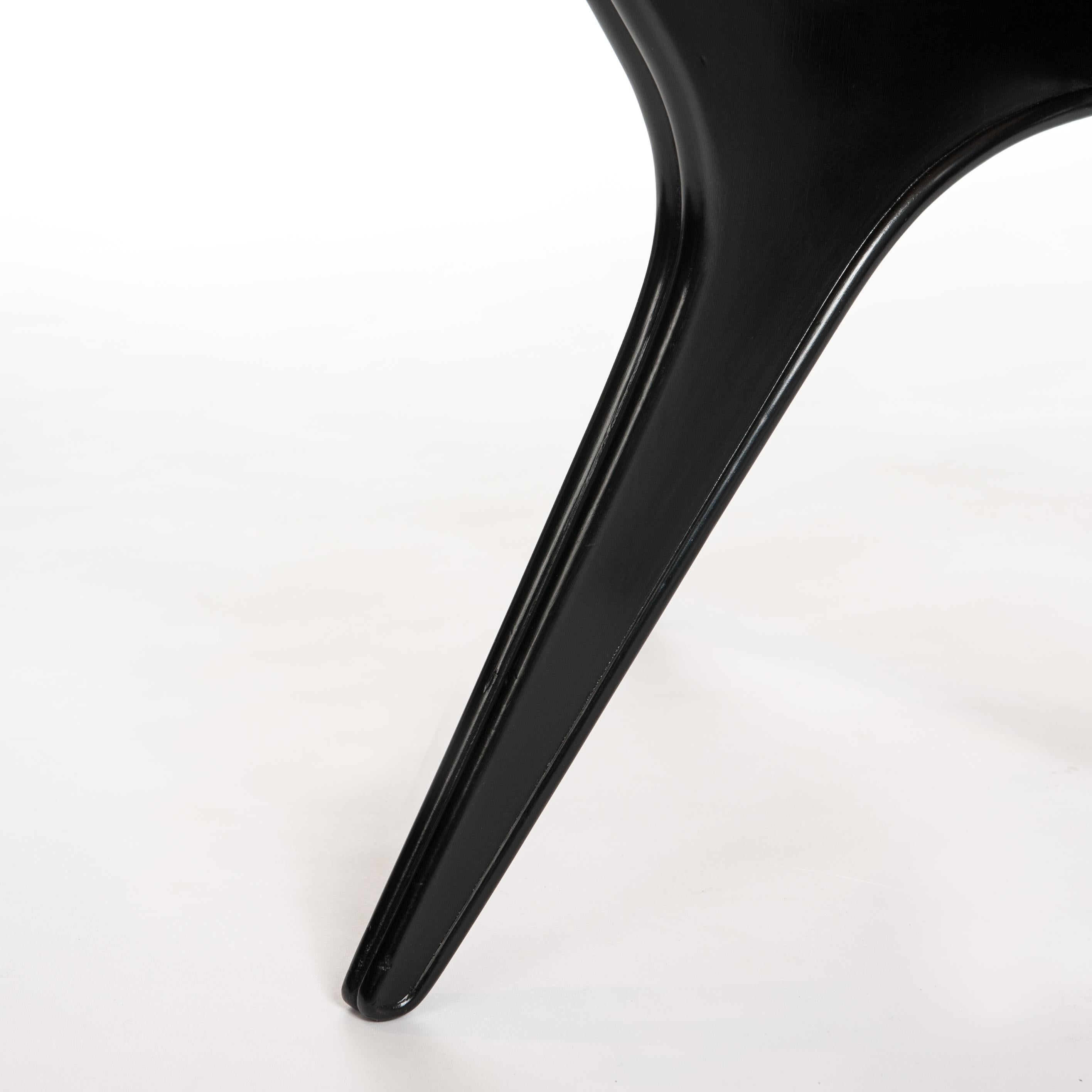 Mid-20th Century Italian Mid-Century Sidetable Black Ebonized Beige Colored Marble Top 1940s