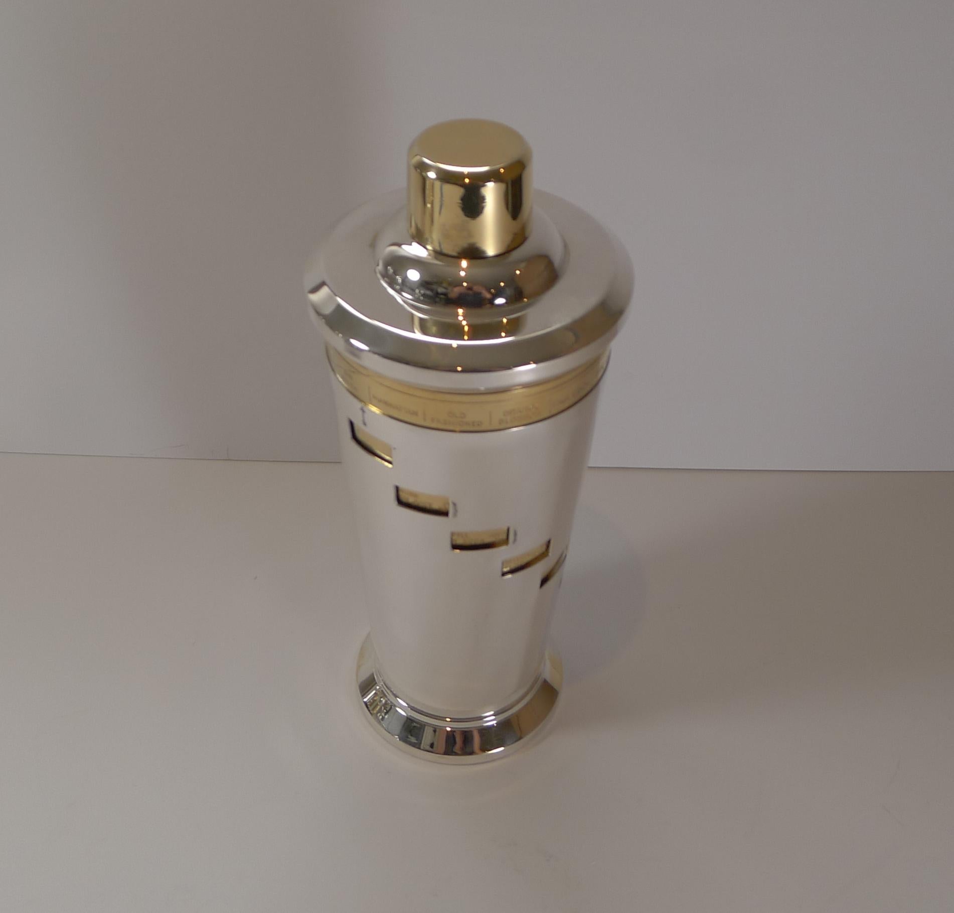 cocktail shaker menu