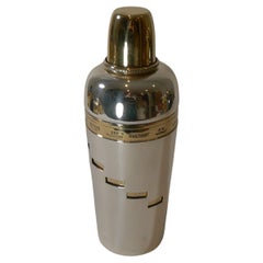 Italian Art Deco Silver & Gold Plated Menu Cocktail Shaker