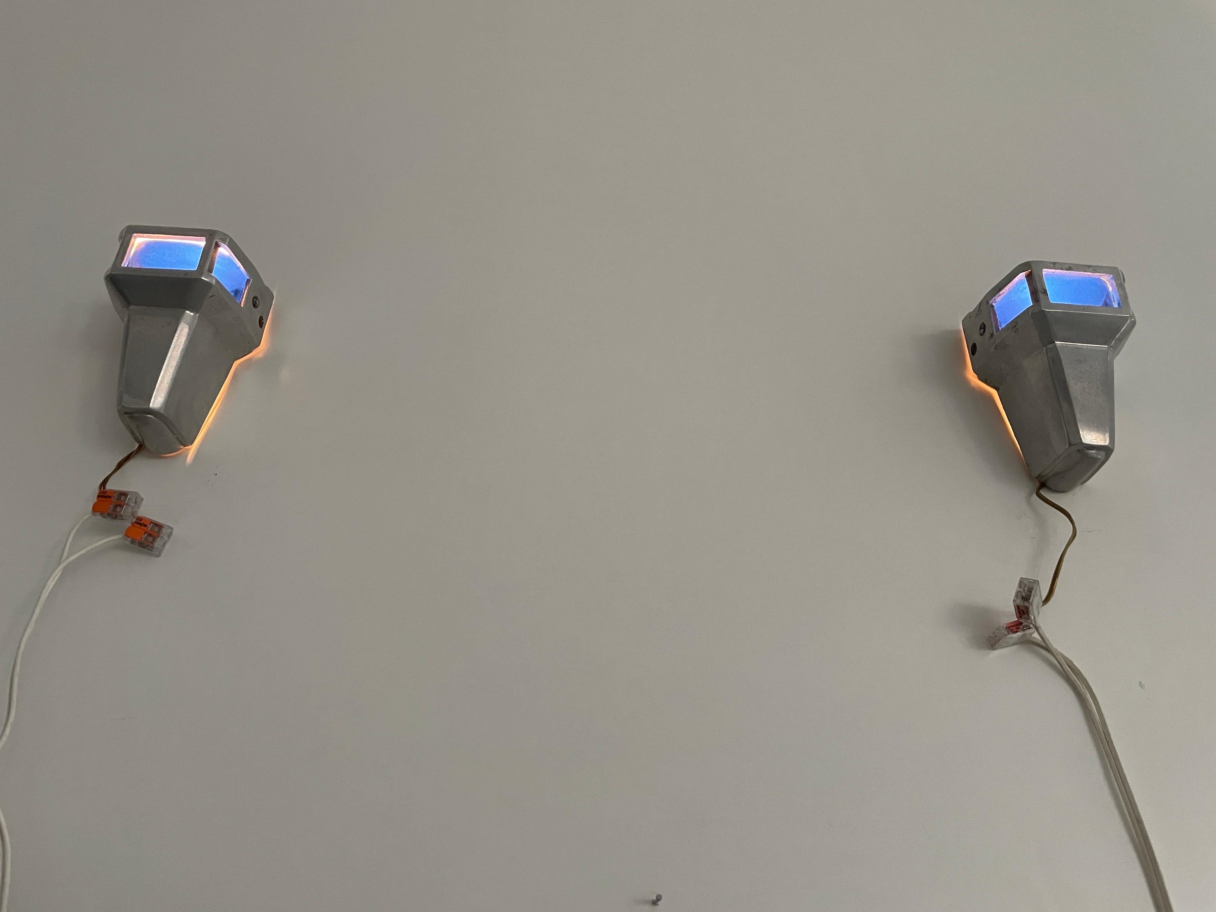 Italian Art Deco Small Pair of Sconces, 1940s, Italy For Sale 7