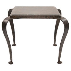 Italian Art Déco Sofa Table Forged Iron with Marble Top by Vittorio Ducrot 1920s