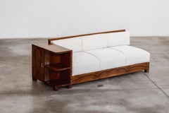 Italian Art Deco Sofa with Side Cabinet, 1930s