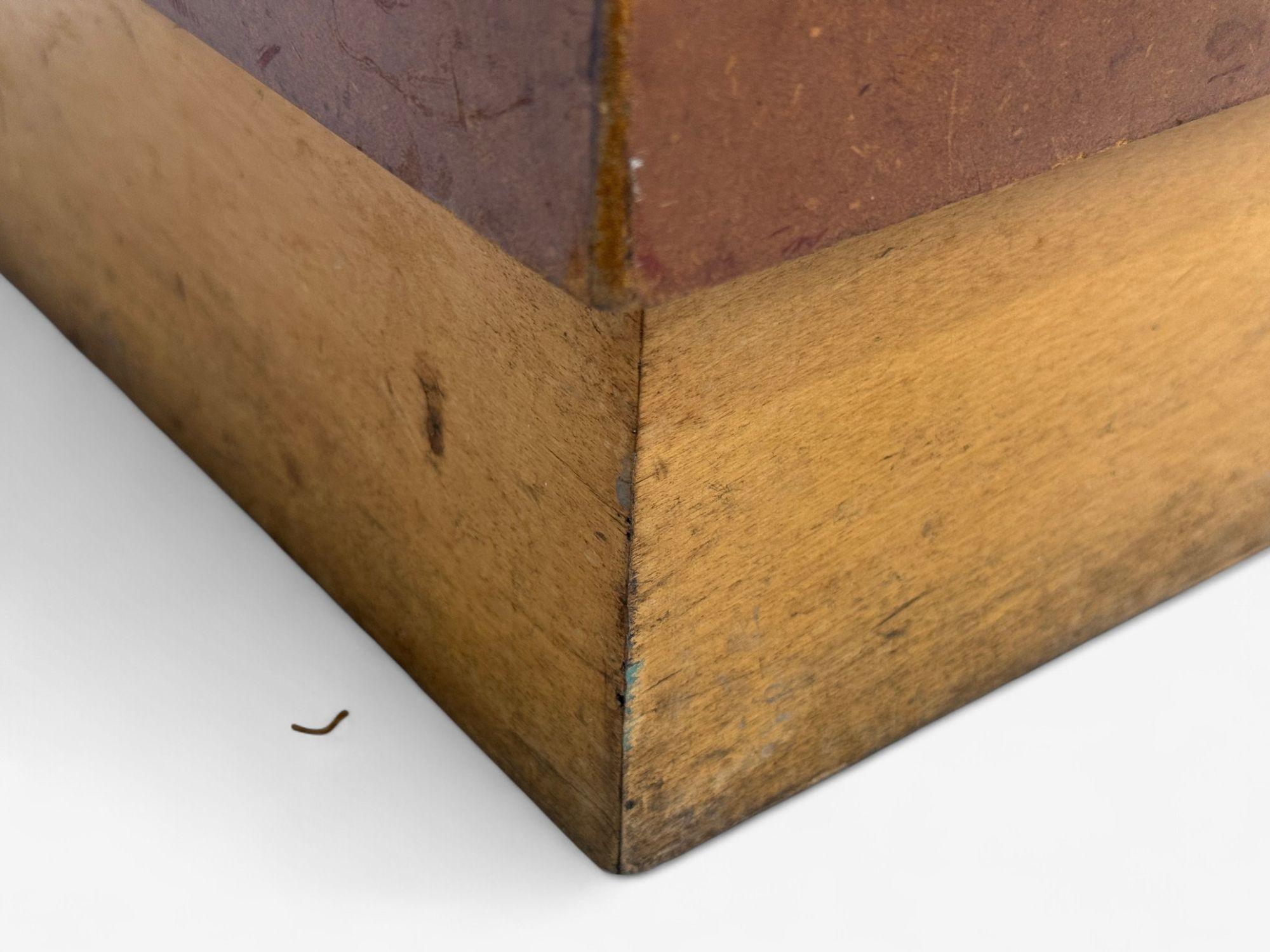 Art Decó Italiano, Madera Teñida, Tela Marrón, Otomanas o Pufs, Italia, Años 30 en venta 3