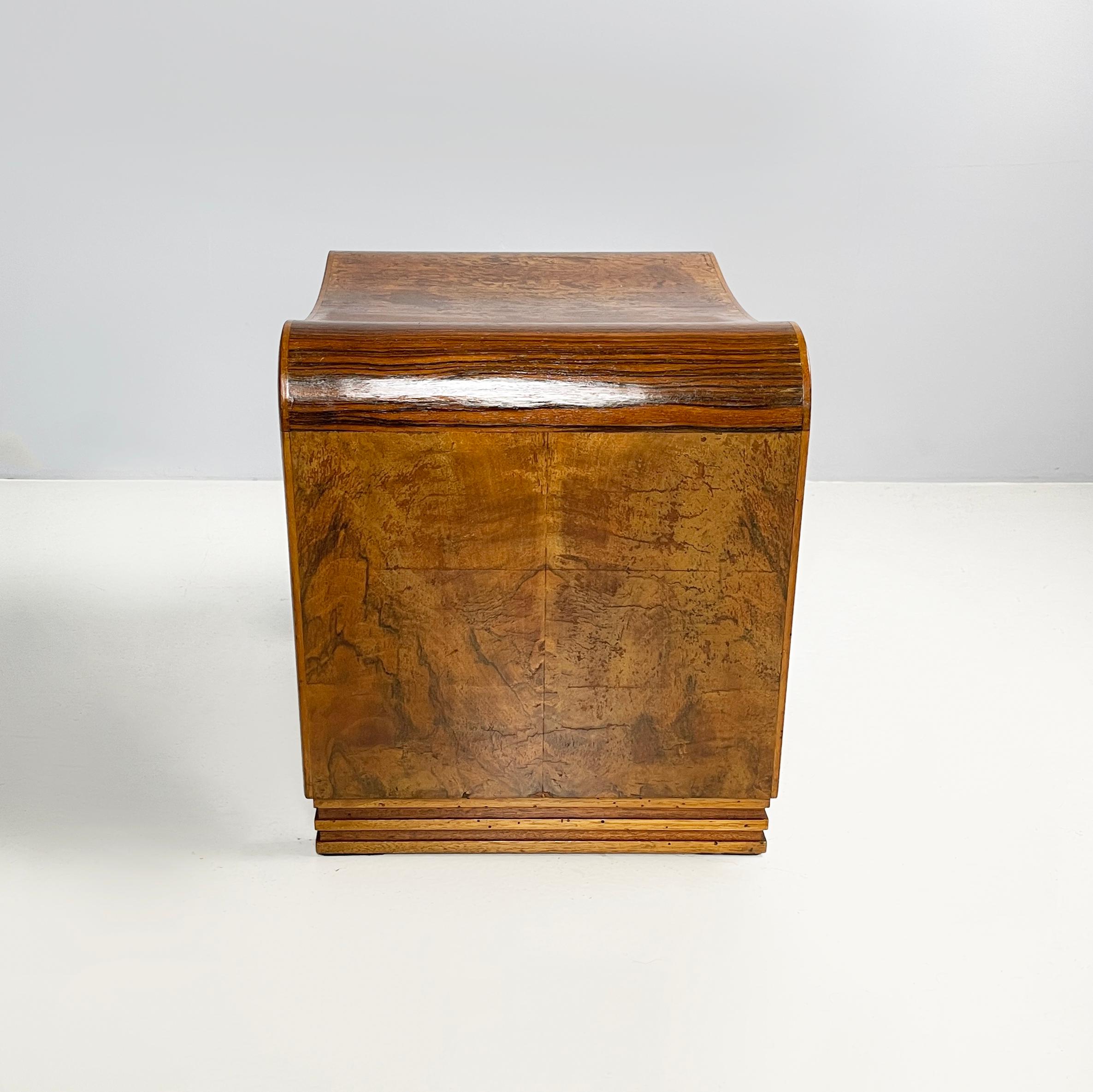 Italian art deco Stool in solid wood, 1930s In Good Condition For Sale In MIlano, IT