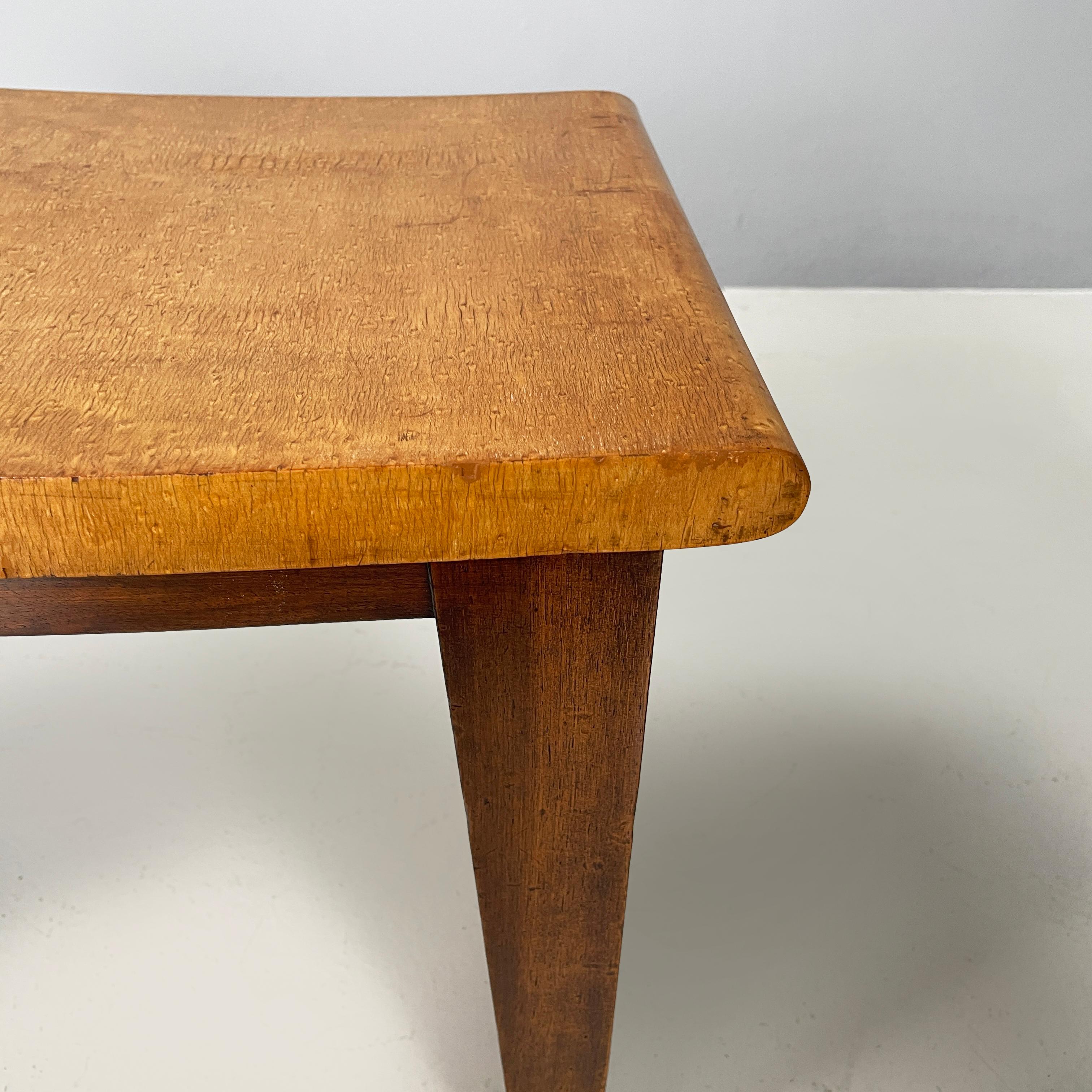 Italian art deco Stools in light and dark wood, 1940s 2