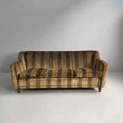 Italian art deco striped velvet sofa, 1930s