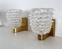 On hold f. Erik: 4x Brass Murano Rostrato Wall Sconces + Mazzega pendant lamp