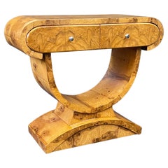 Italian Art Deco Style Burl Wood Console