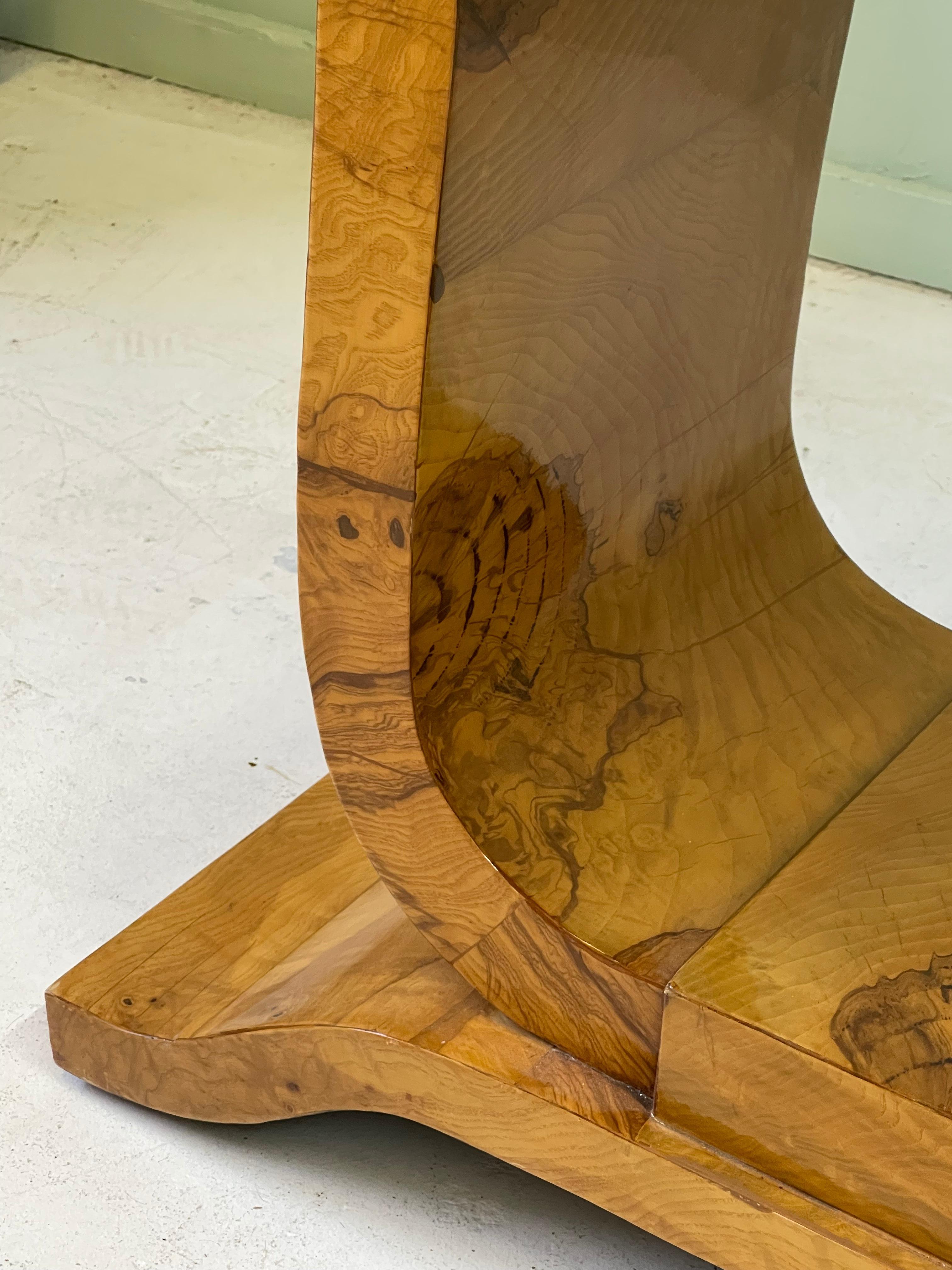 Italian Art Deco Style Burl Wood Console Table 13