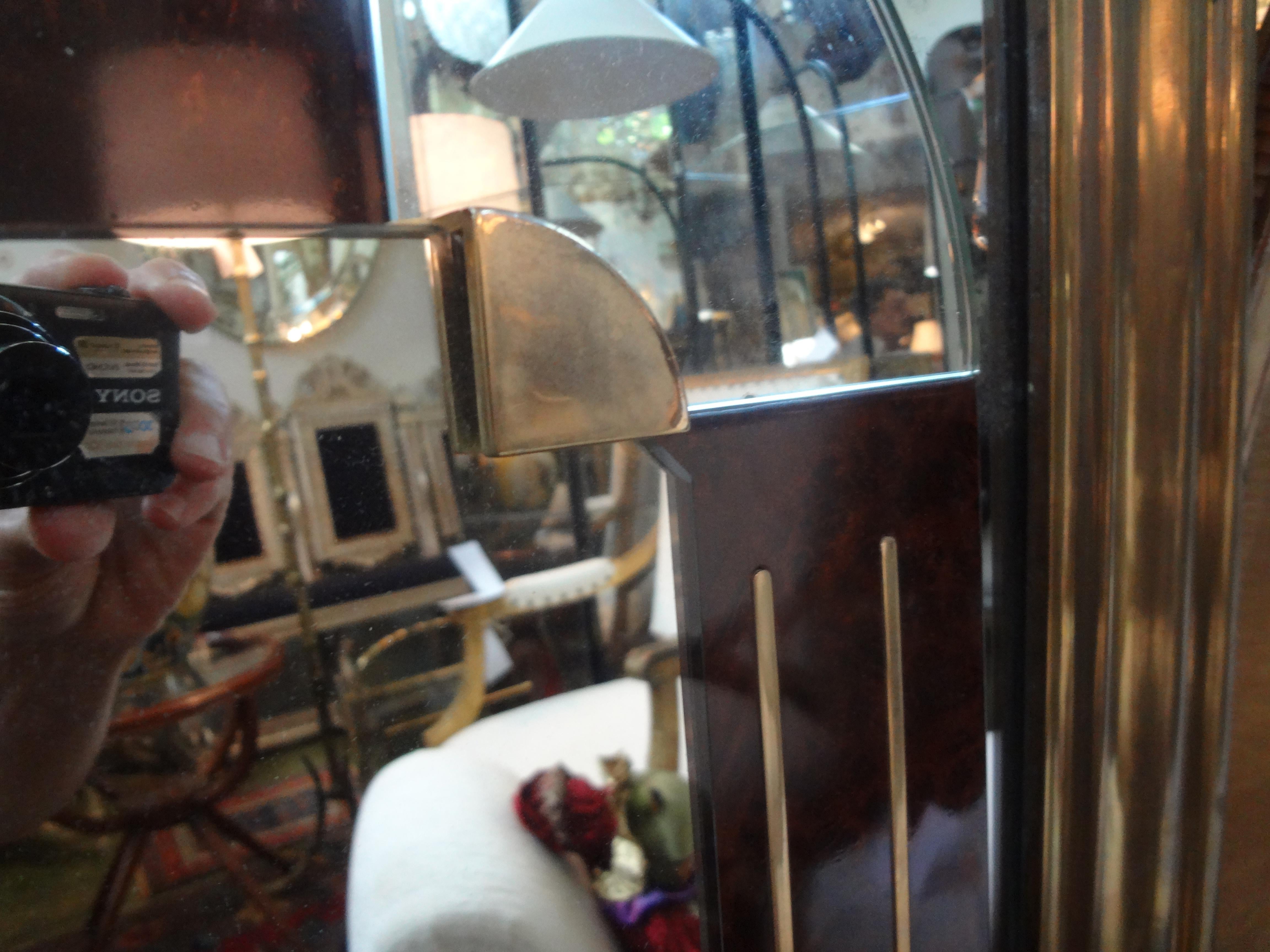 Miroir italien en bois ronce et bronze d'après Gio Ponti en vente 2