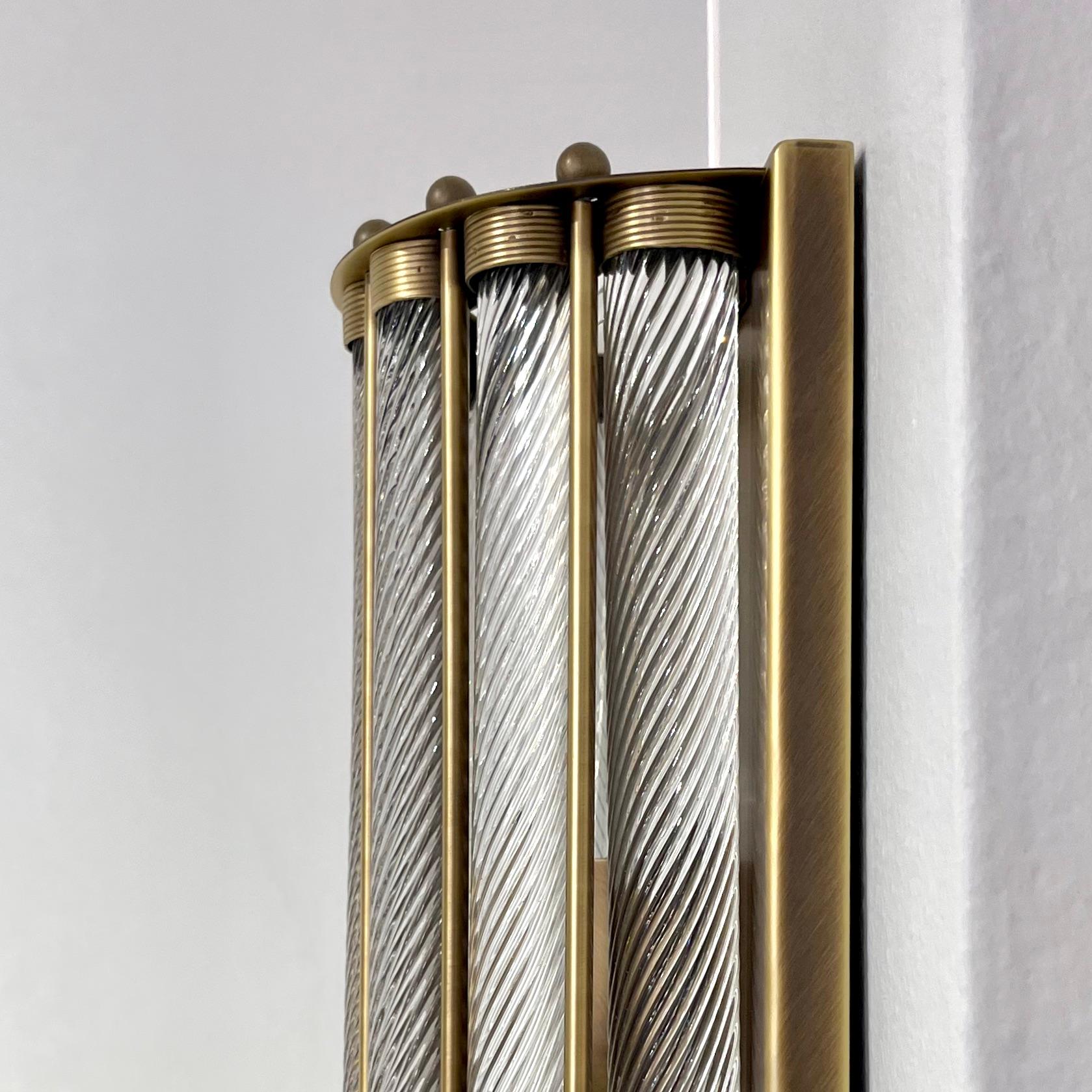 Italienisches Kristall-Muranoglas-Halbmond-Einbau-/Schränke im Art déco-Stil (21. Jahrhundert und zeitgenössisch) im Angebot