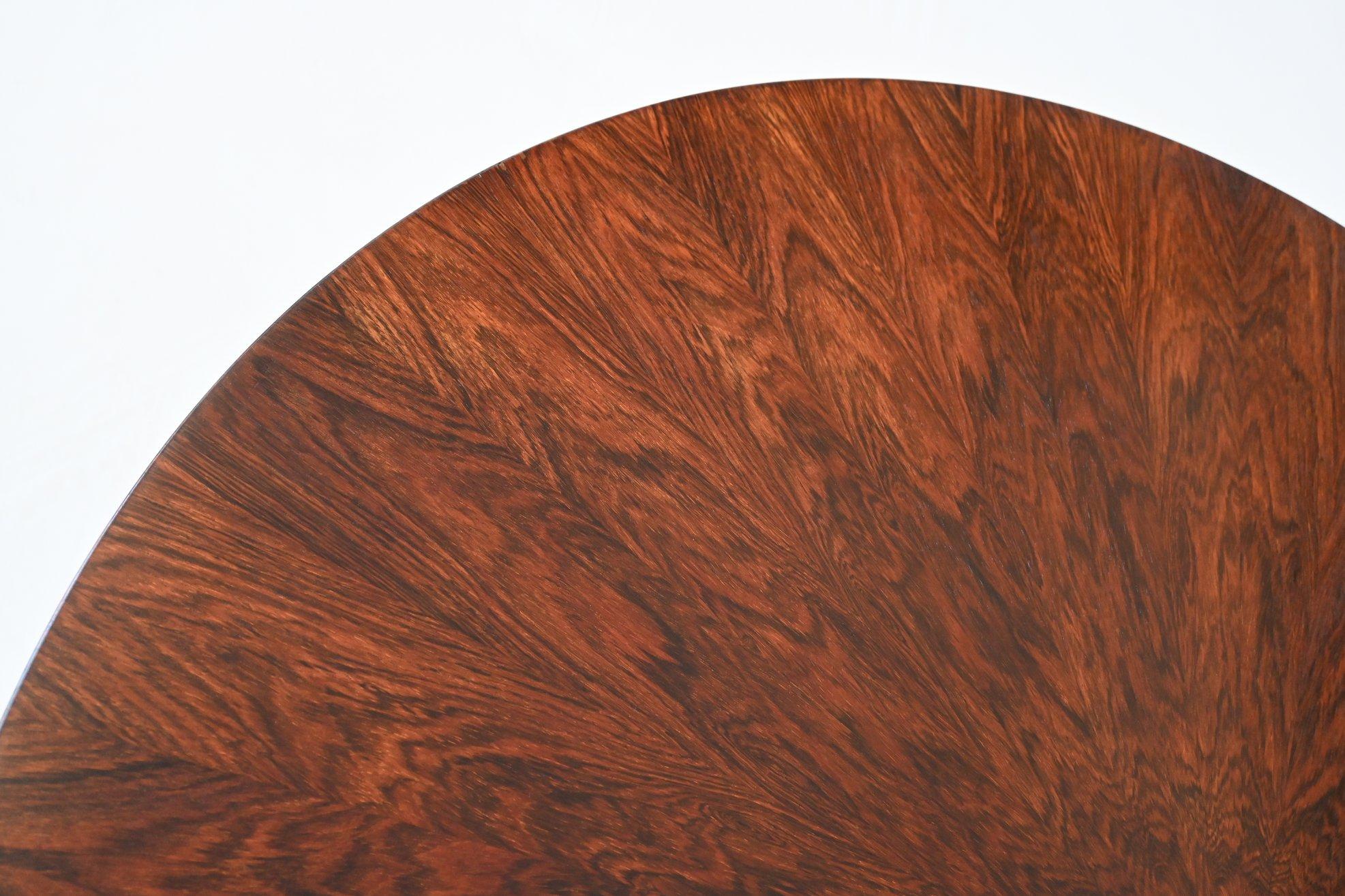 Italian Art Deco style dining table in rosewood Italy 1960 4