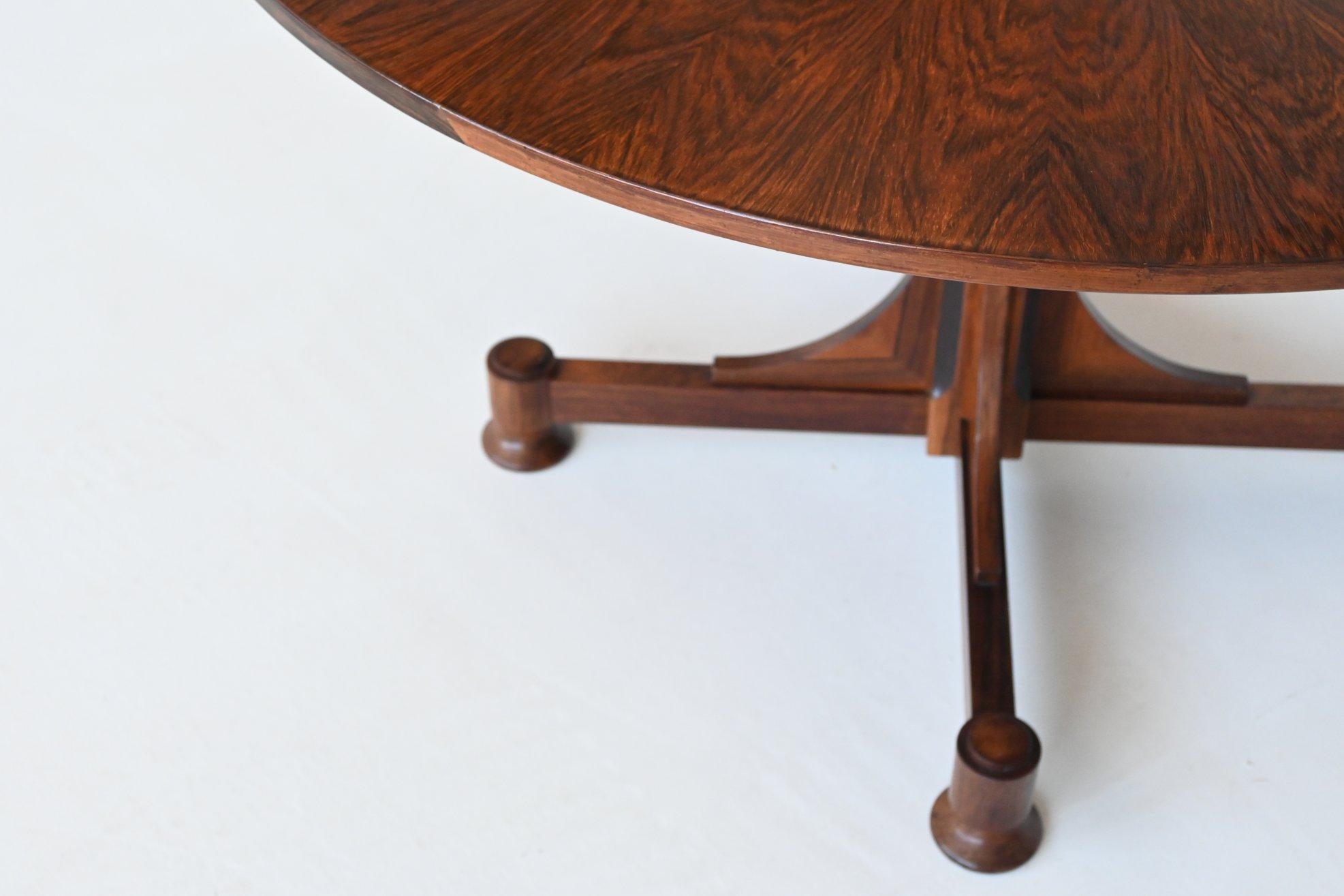 Italian Art Deco style dining table in rosewood Italy 1960 6