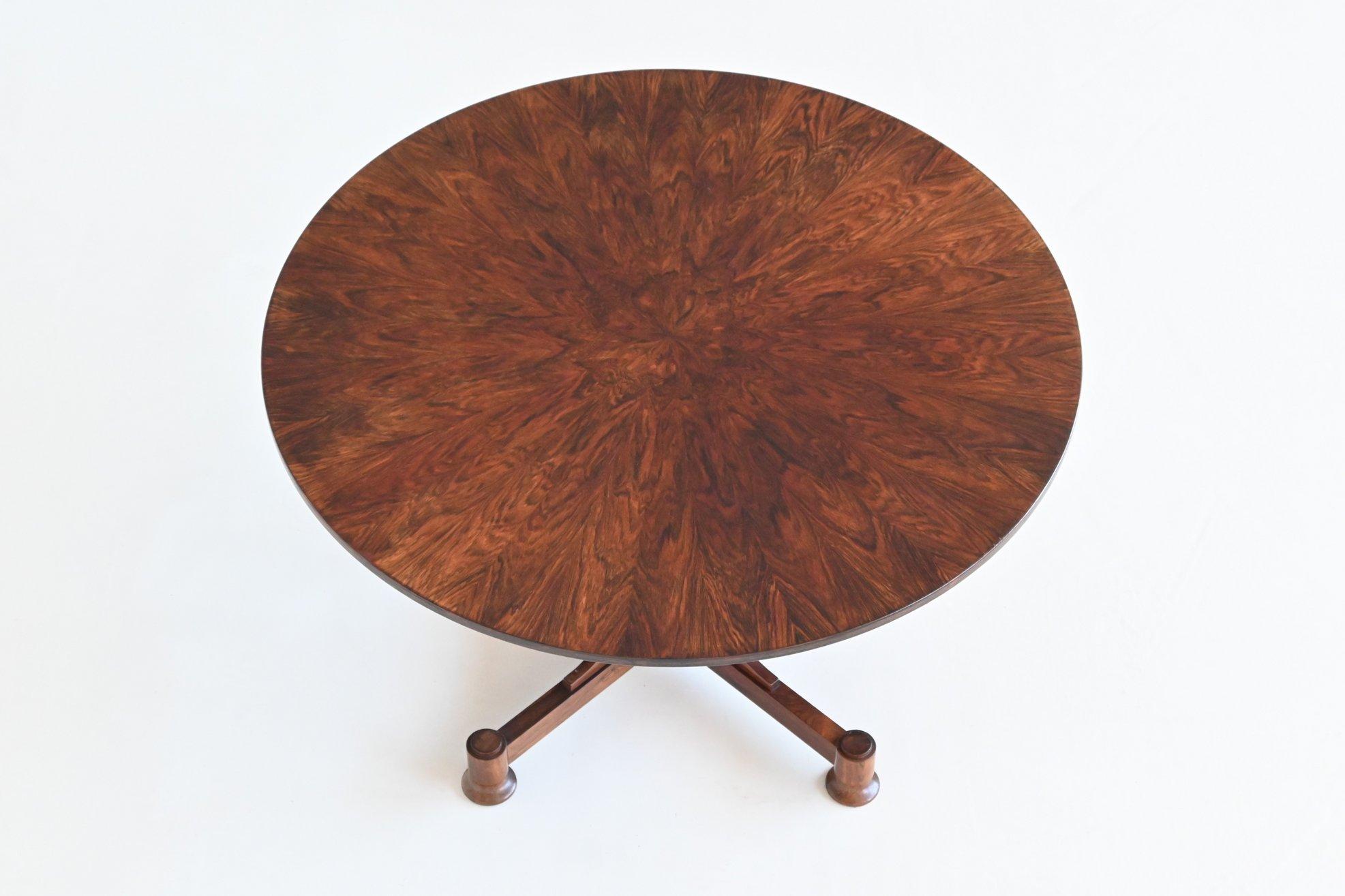 Italian Art Deco style dining table in rosewood Italy 1960 7