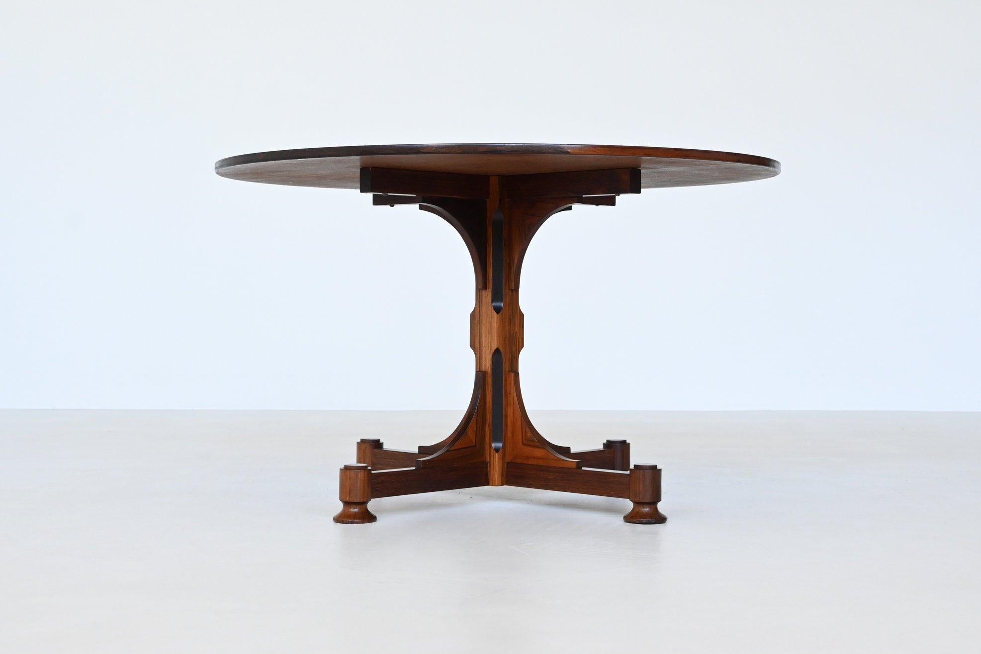 Italian Art Deco style dining table in rosewood Italy 1960 10