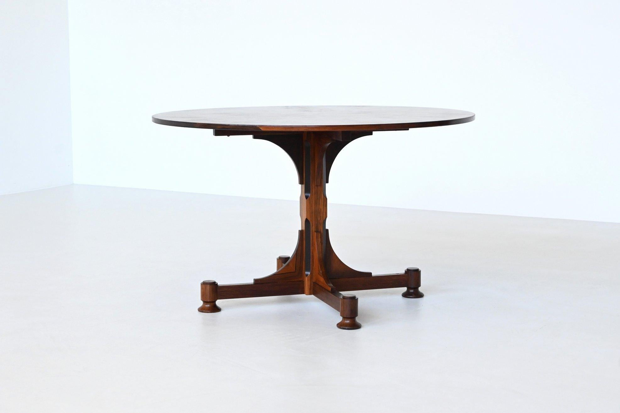 Italian Art Deco style dining table in rosewood Italy 1960 In Good Condition In Etten-Leur, NL