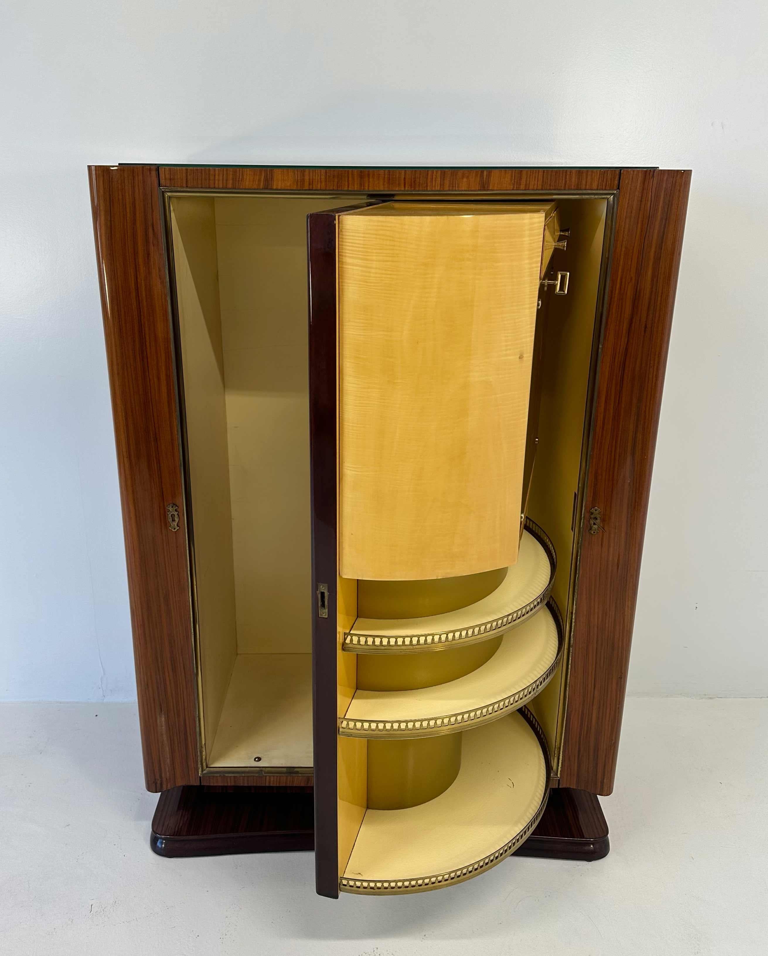 Mobile bar a secco in stile Art Déco italiano di Vittorio Dassi, anni '50 in vendita 3