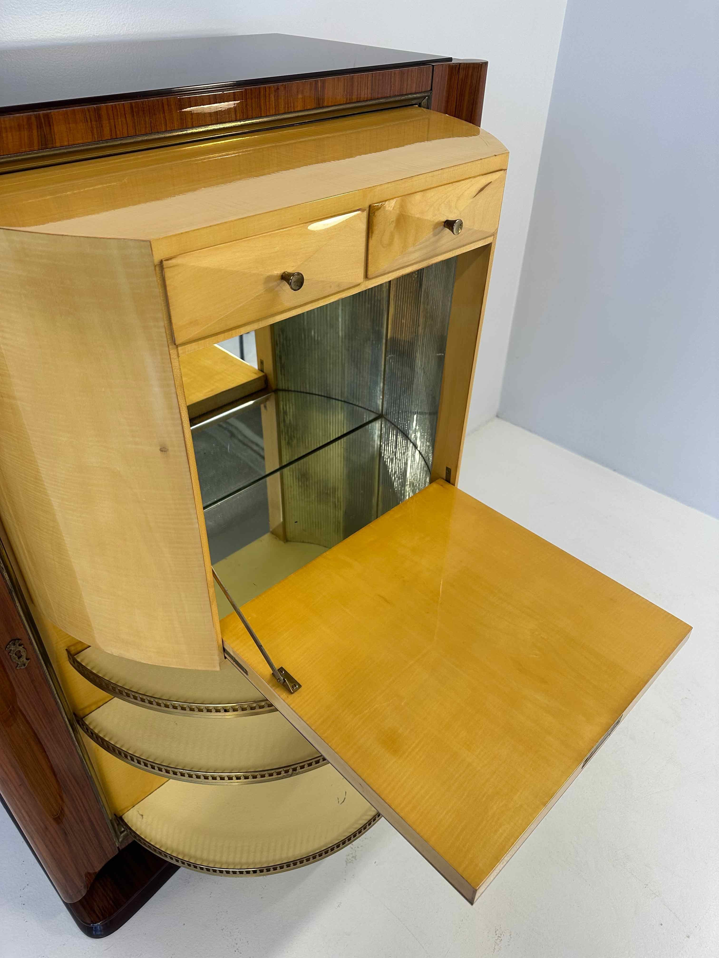 Mobile bar a secco in stile Art Déco italiano di Vittorio Dassi, anni '50 in vendita 7