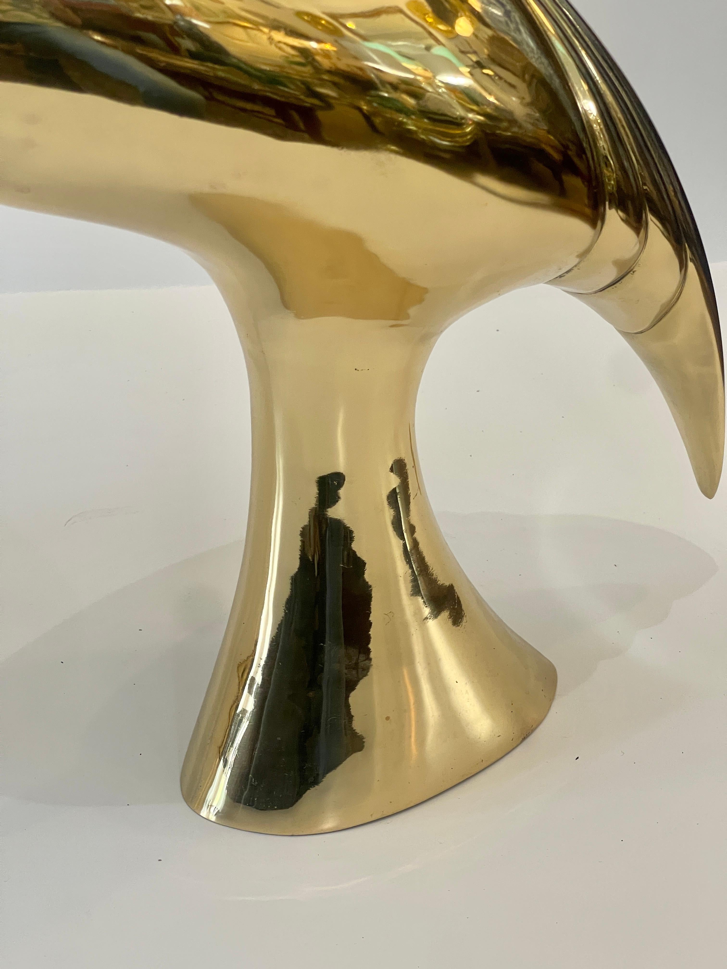 Stile Art Deco Italiano Grande  Sculture di gru in ottone, anni '60 in vendita 3
