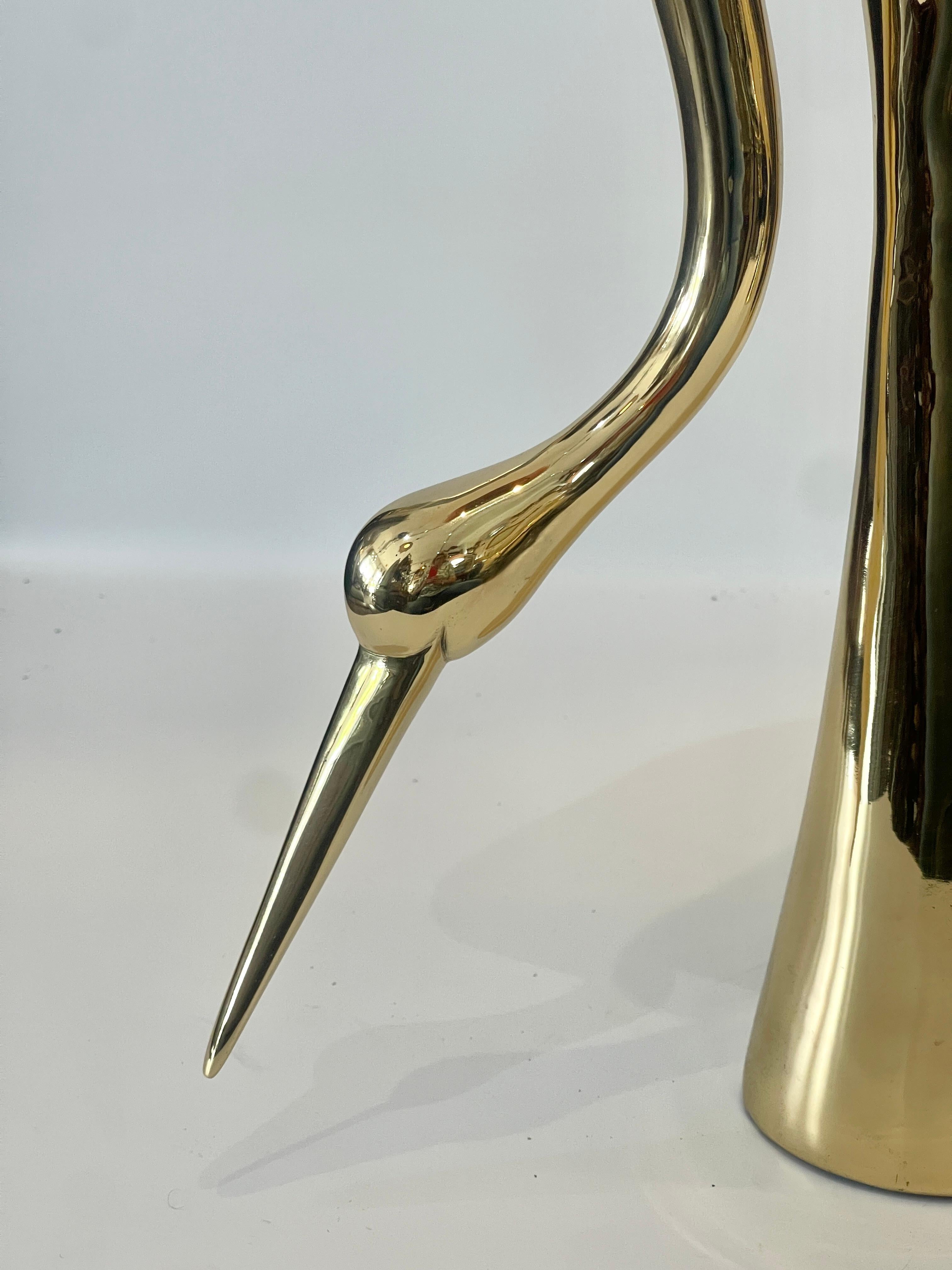 Stile Art Deco Italiano Grande  Sculture di gru in ottone, anni '60 in vendita 6