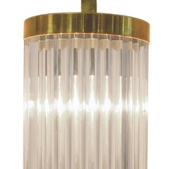 Italian Art Deco Style Murano Wall Sconces with Glass Rods and Brass