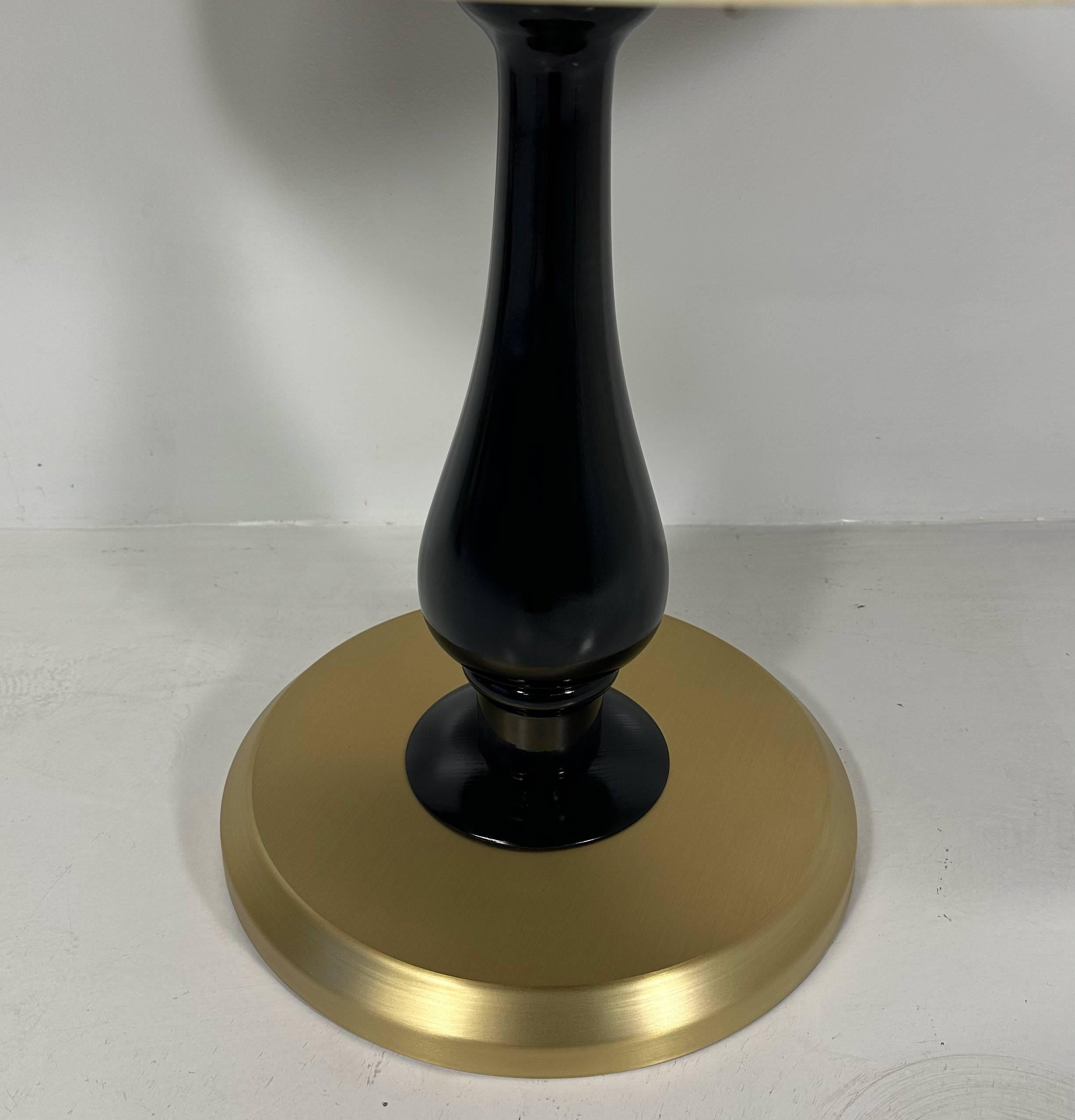 Late 20th Century Italian Art Deco Style Parchment, Black Lacquer and Brass Coffee Table For Sale