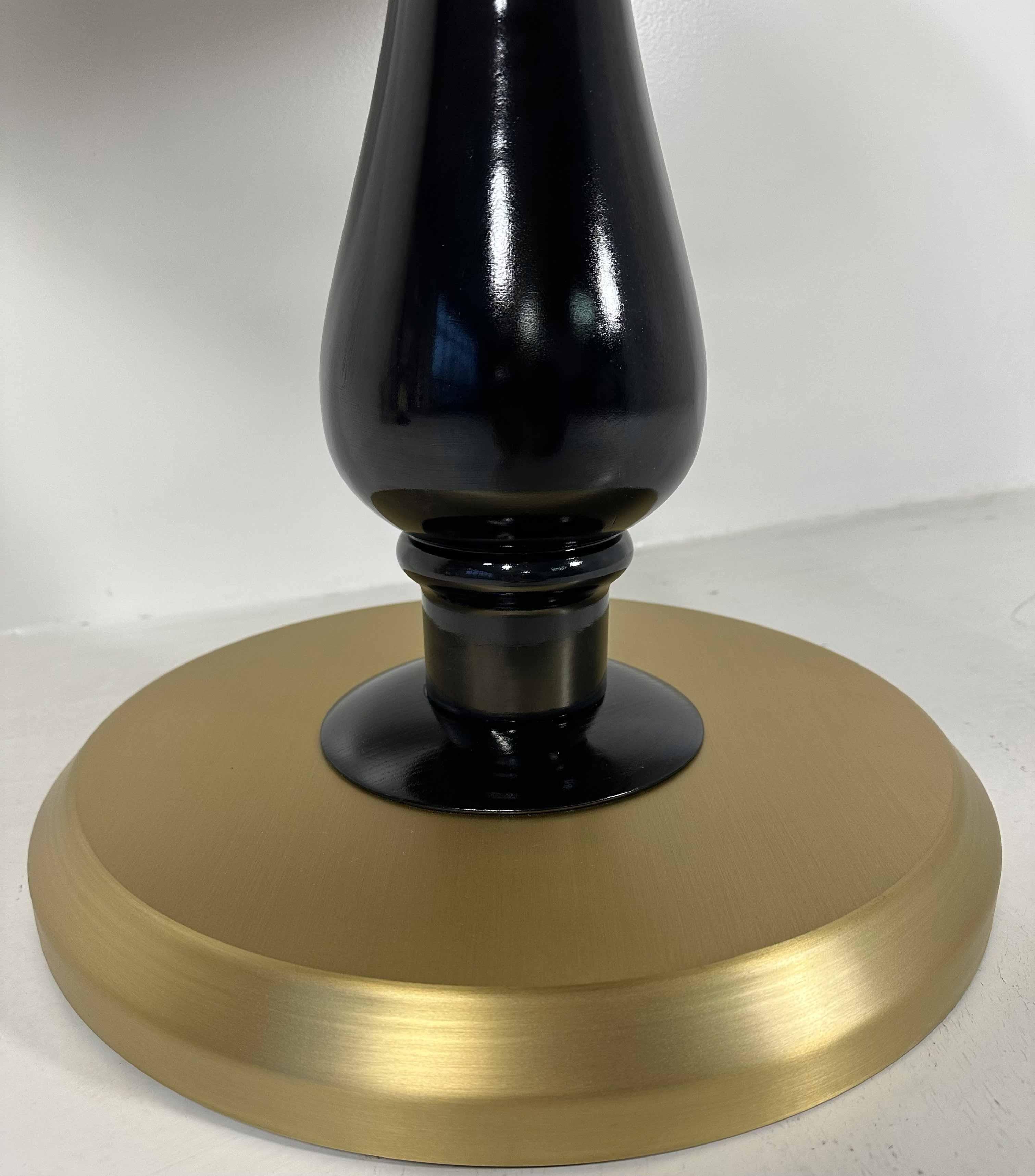 Italian Art Deco Style Parchment, Black Lacquer and Brass Coffee Table For Sale 1