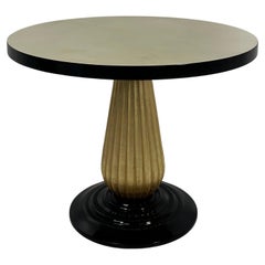 Italian Art Deco Style Parchment, Black lacquer and Gold Leaf Coffee Table