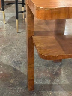 Italian Art Deco Style Walnut Side Table