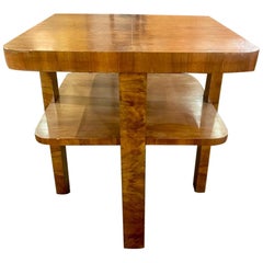 Italian Art Deco Style Walnut Side Table