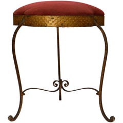 Schmiedeeisernes vergoldetes Tabouret im italienischen Art-déco-Stil von Pier Luigi Colli