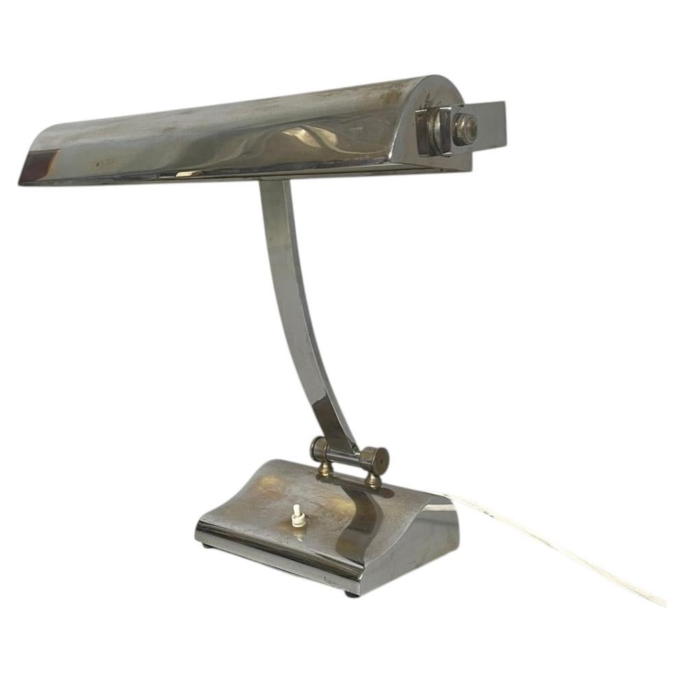 Italian Art Deco table lamp in chromed brass, 1930s