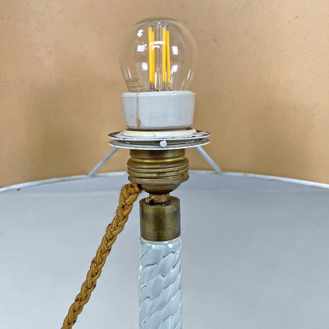 Italienische Art-Déco-Tischlampen von Seguso aus Murano-Glas und floralem Stoff, 1930er Jahre im Angebot 6