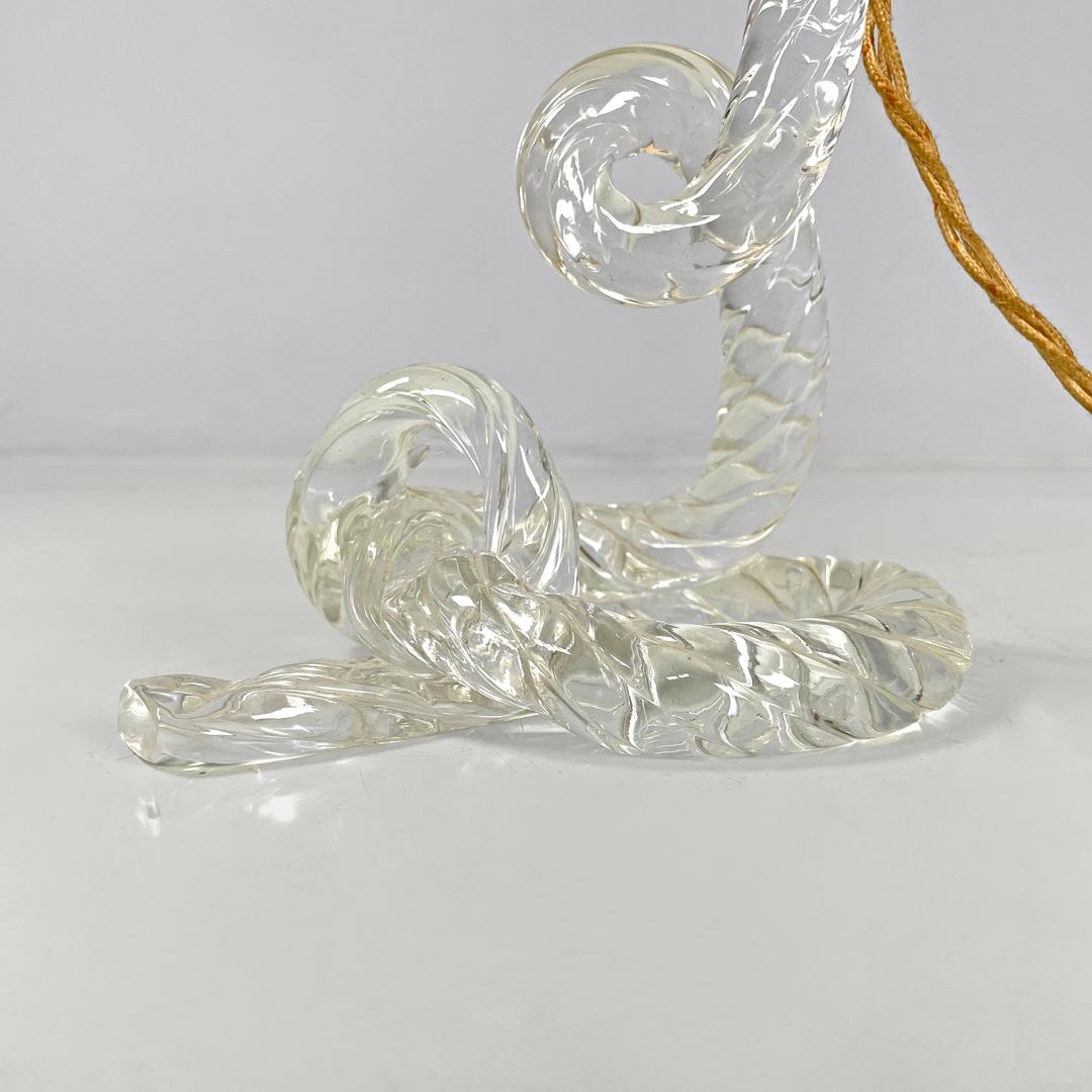 Italienische Art-Déco-Tischlampen von Seguso aus Murano-Glas und floralem Stoff, 1930er Jahre im Angebot 9