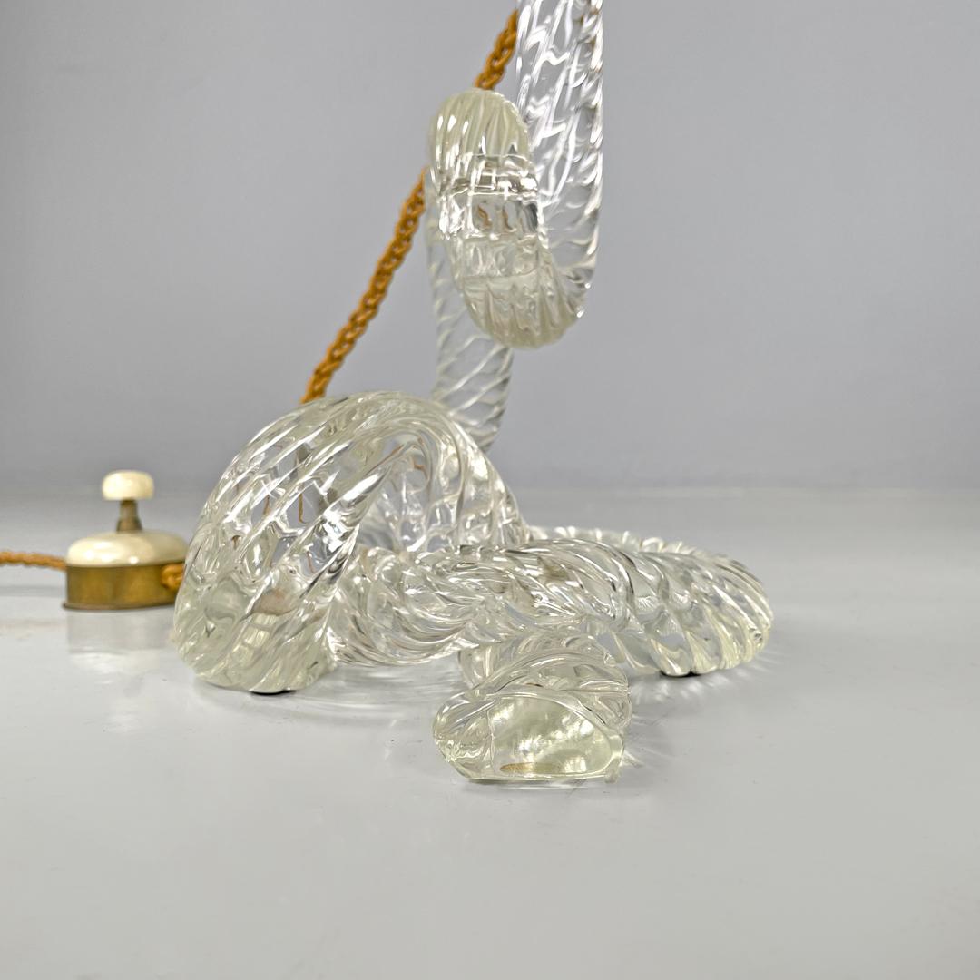 Italienische Art-Déco-Tischlampen von Seguso aus Murano-Glas und floralem Stoff, 1930er Jahre im Angebot 10