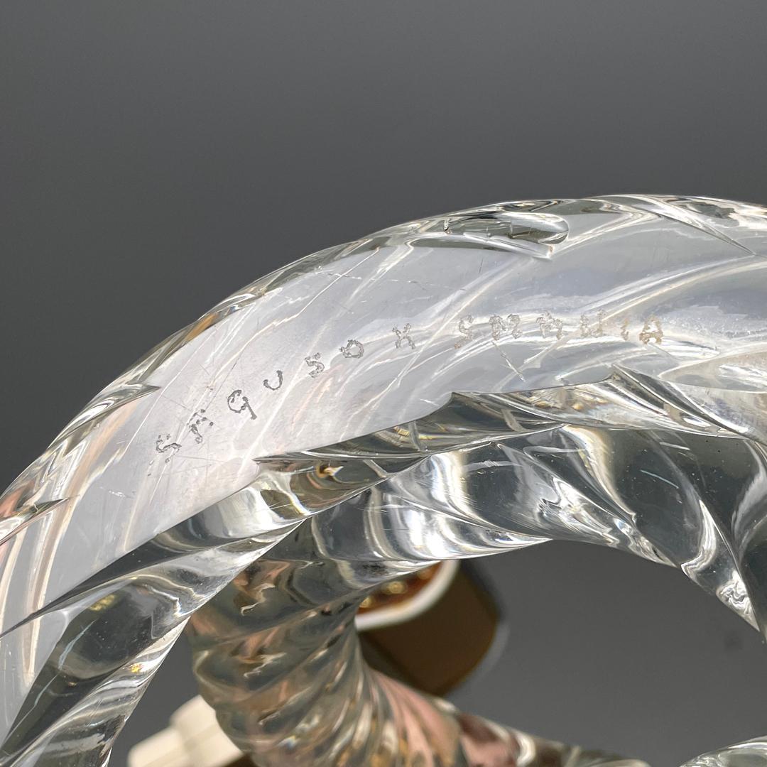 Italienische Art-Déco-Tischlampen von Seguso aus Murano-Glas und floralem Stoff, 1930er Jahre im Angebot 13