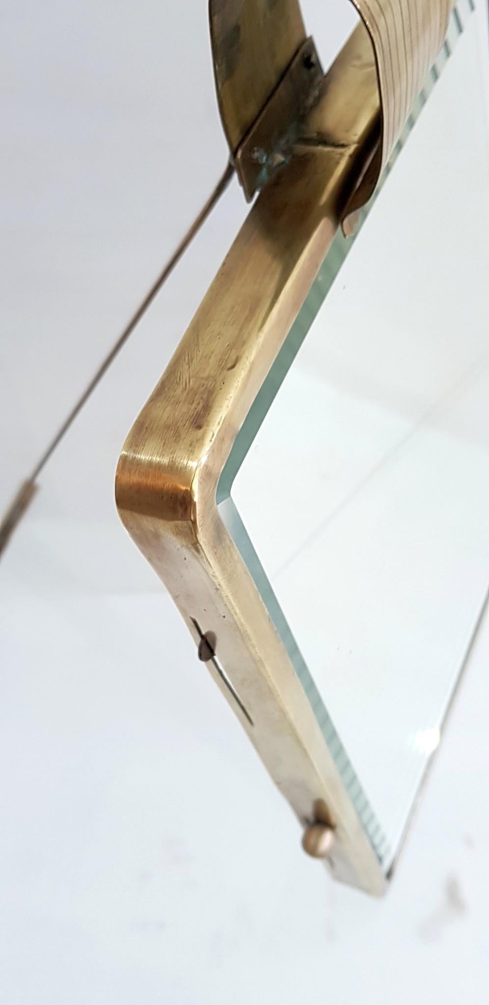 Italian Art Deco Table Mirror in Brass In Good Condition In Albano Laziale, Rome/Lazio