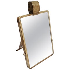 Italian Art Deco Table Mirror in Brass