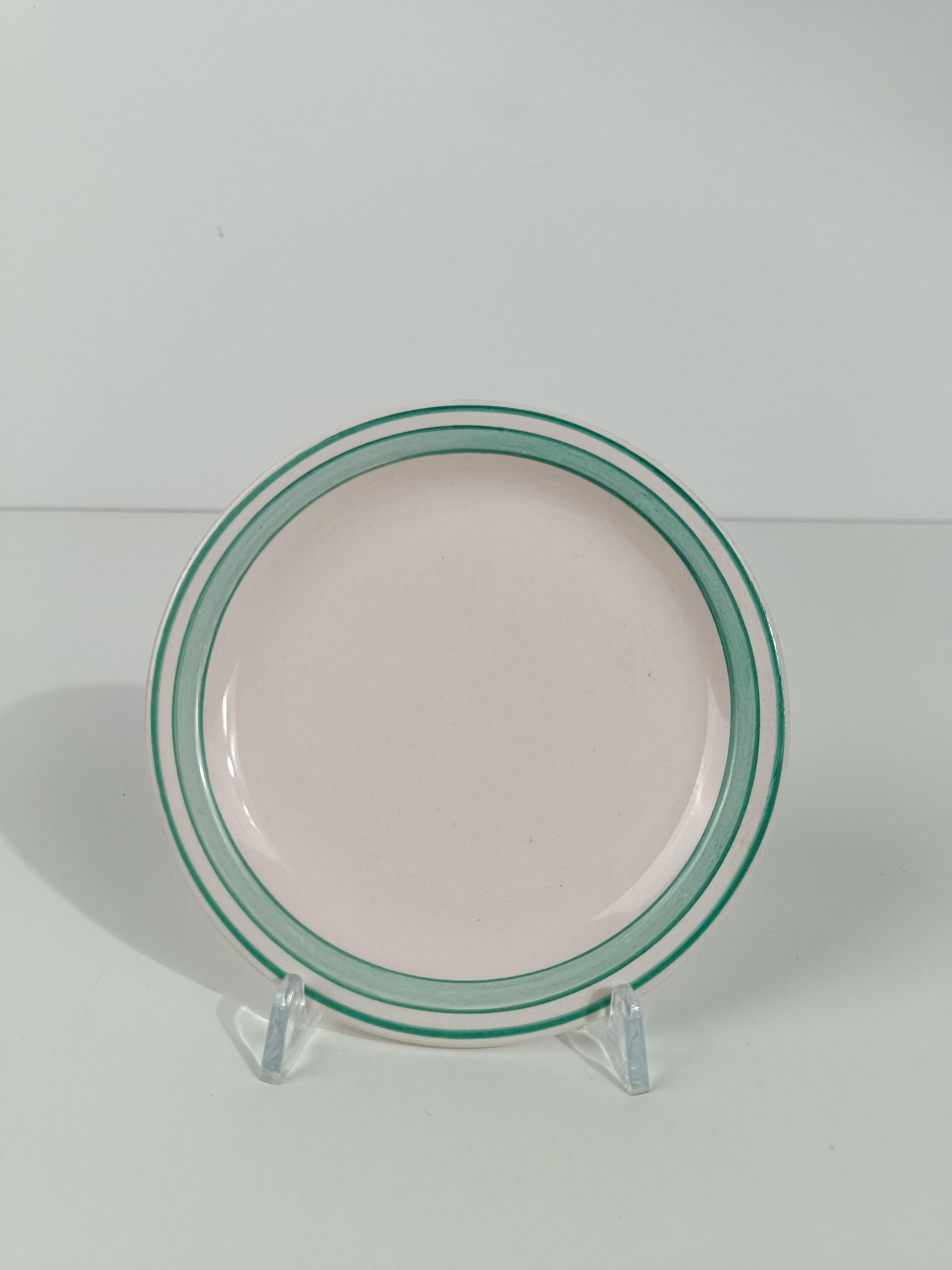 Juego de té Art Déco italiano de Richard Ginori en mayólica blanca y verde Tiffany Pintado a mano en venta