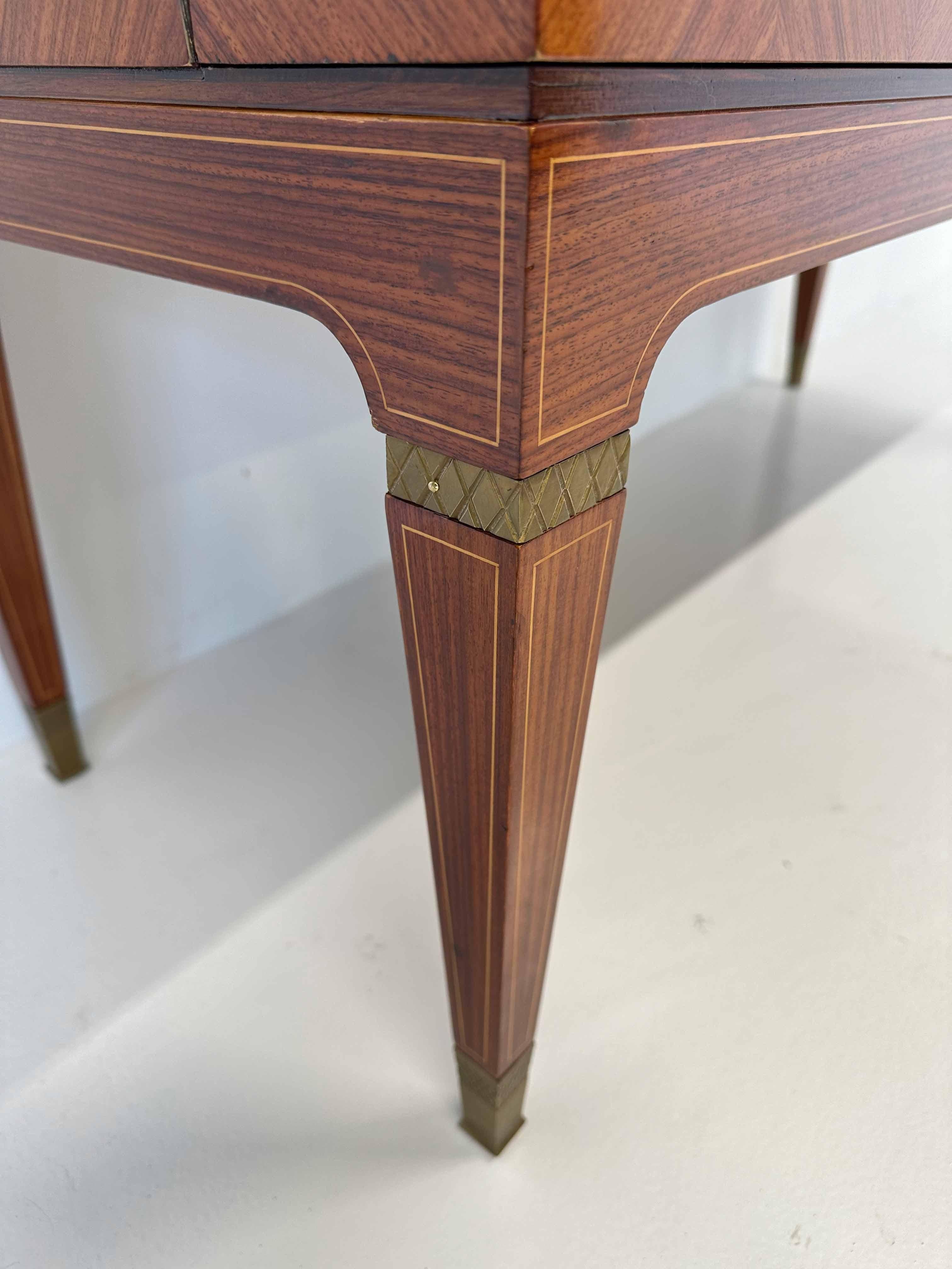 Meuble de bar italien Art déco en teck et incrustations par Paolo Buffa, années 1950 en vente 3