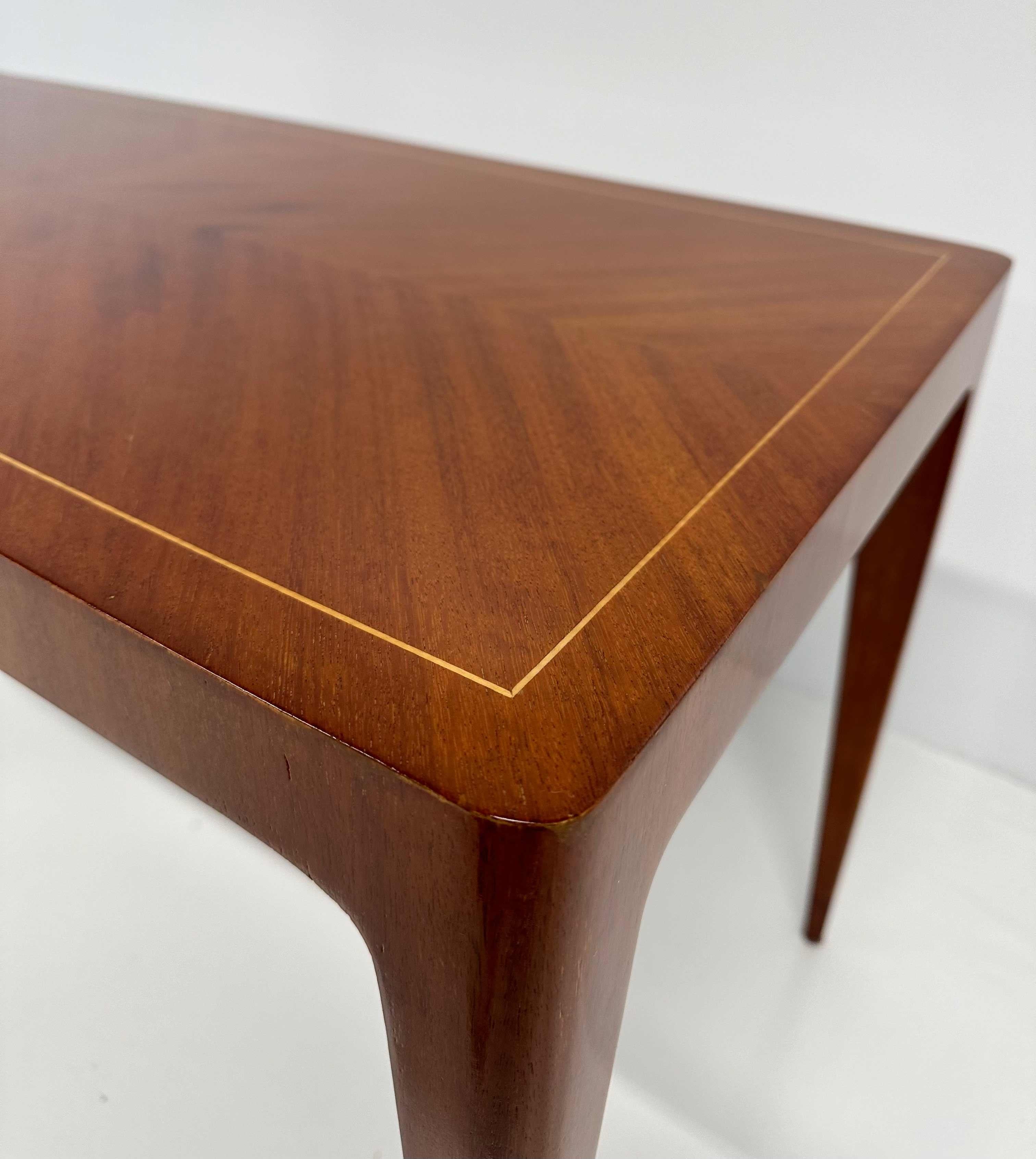 Tavolino Art Deco italiano in teak e acero di Paolo Buffa , anni '50 in vendita 2
