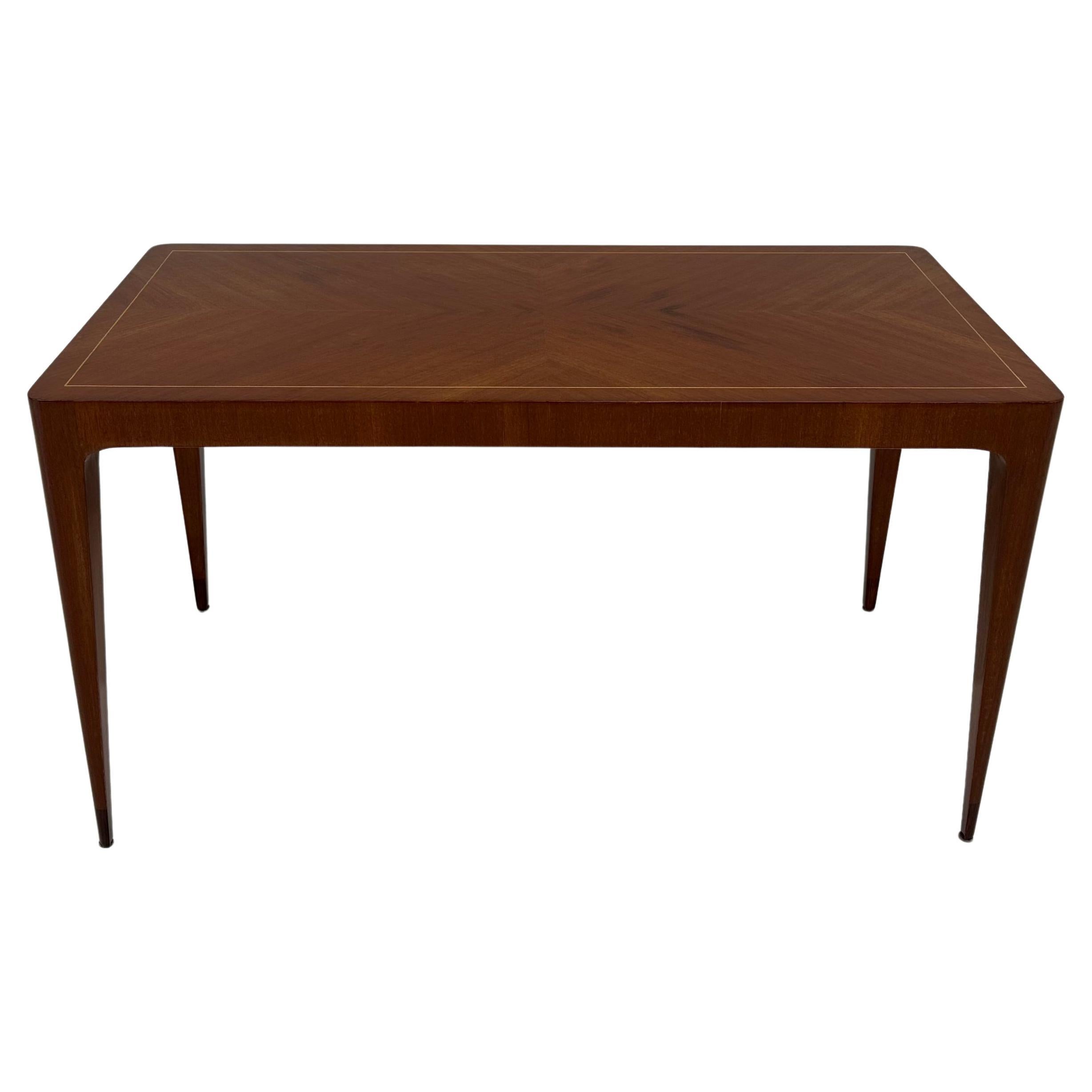Italian Art Deco Teak and Maple Coffee Table By Paolo Buffa , 1950s For Sale