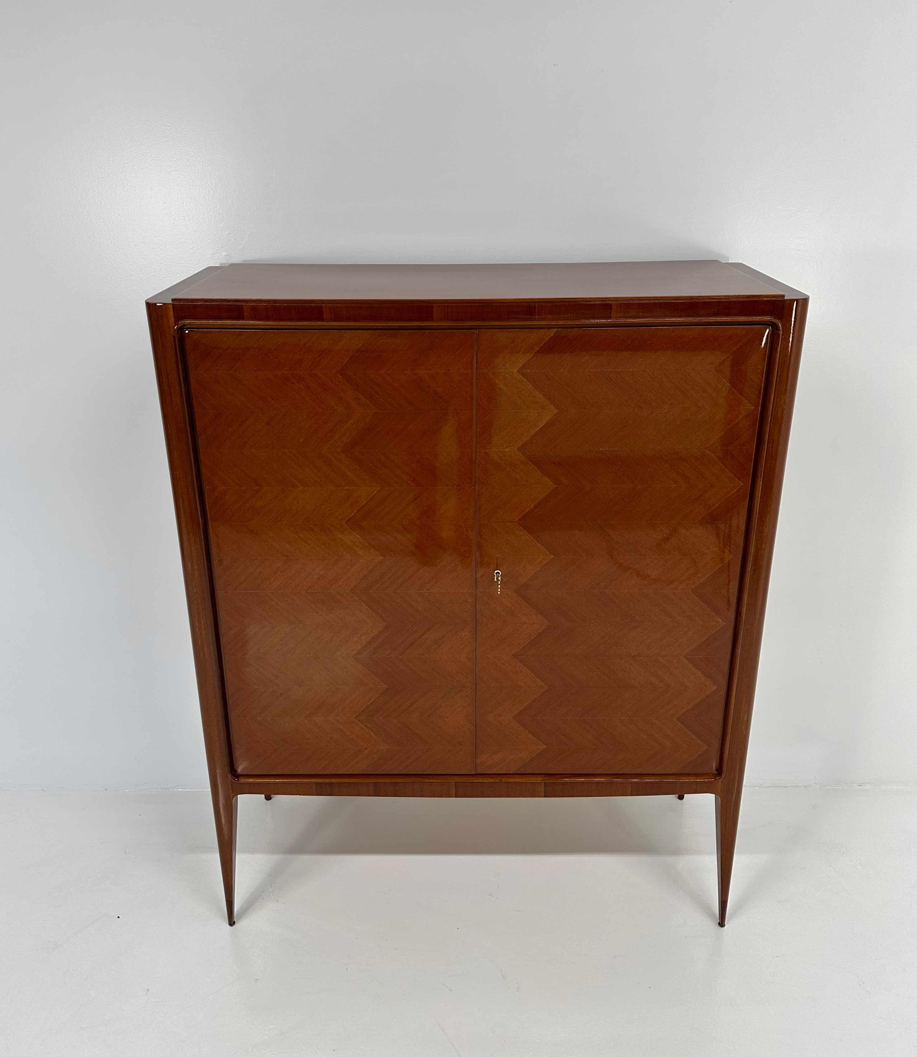 Mid-20th Century Italian Art Deco Teak Cabinet By Paolo Buffa , 1950s For Sale