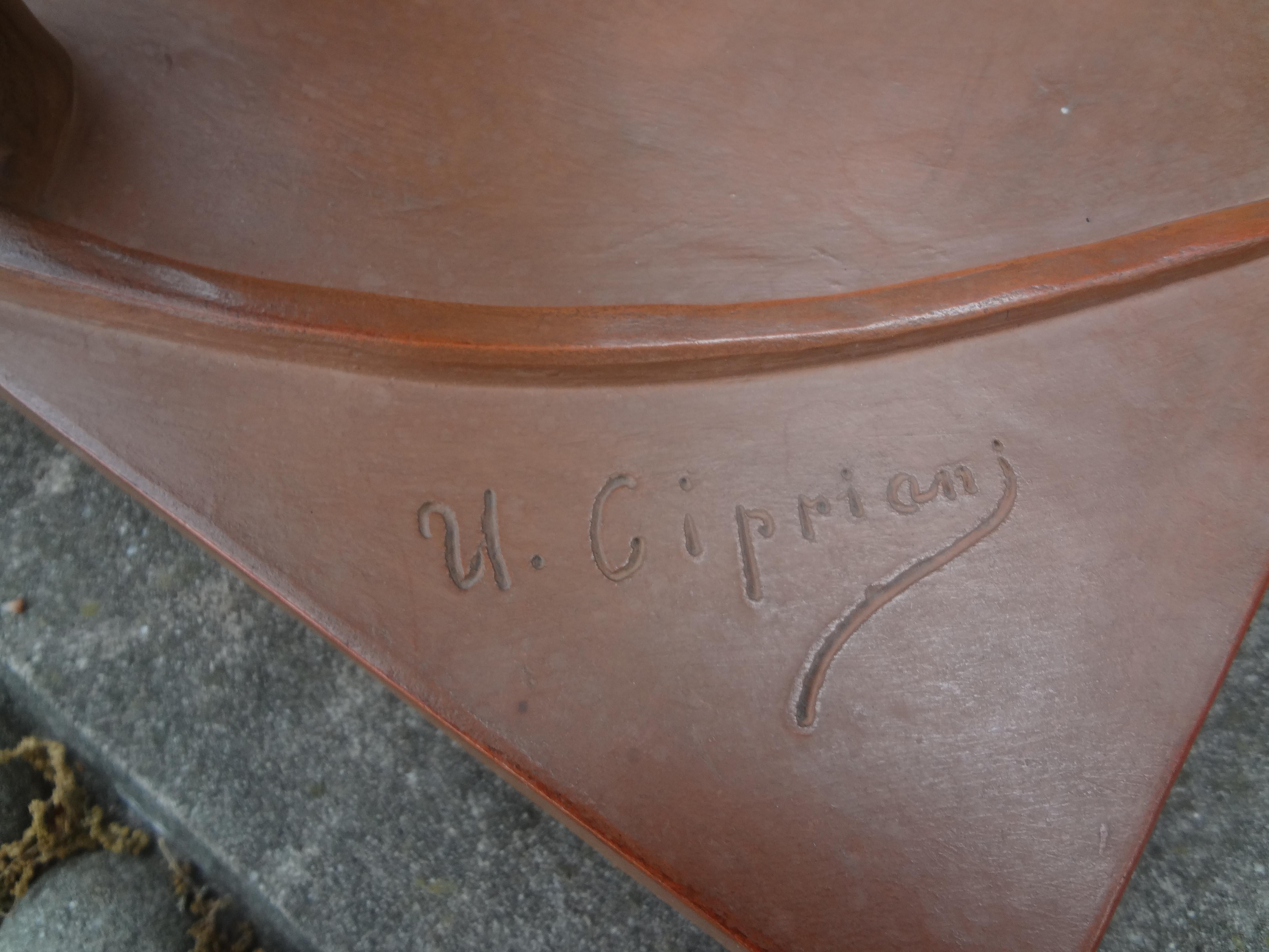 Italian Art Deco Terracotta Sculpture Signed U. Cipriani For Sale 1