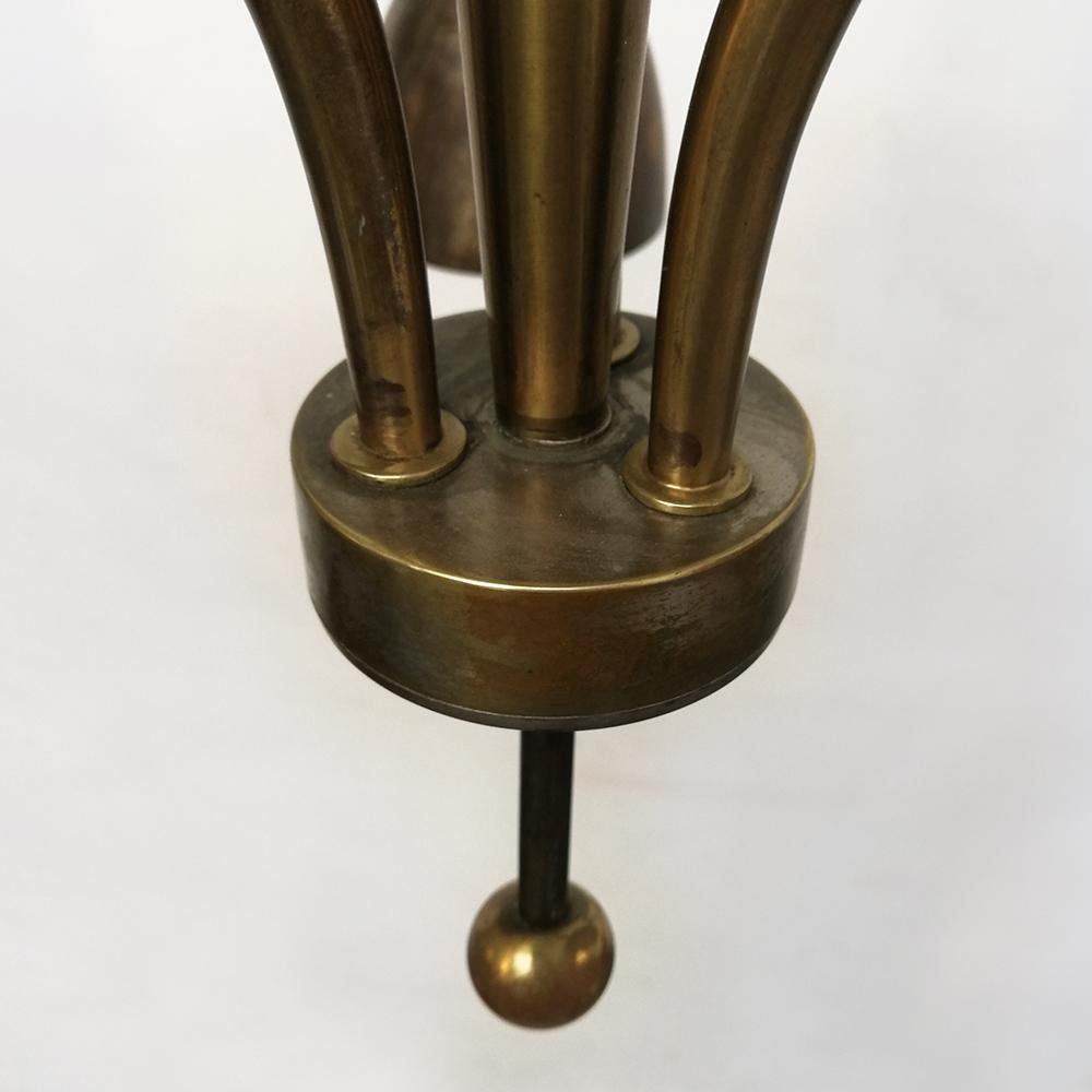 Italian Art Deco Three-Light Ceiling Lamp, 1930s 3