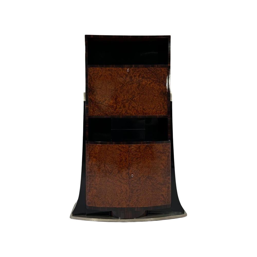 Italian Art Deco Thuja, Macassar Ebony, Glass, Mirrors and Metal Vitrine, 1935 8