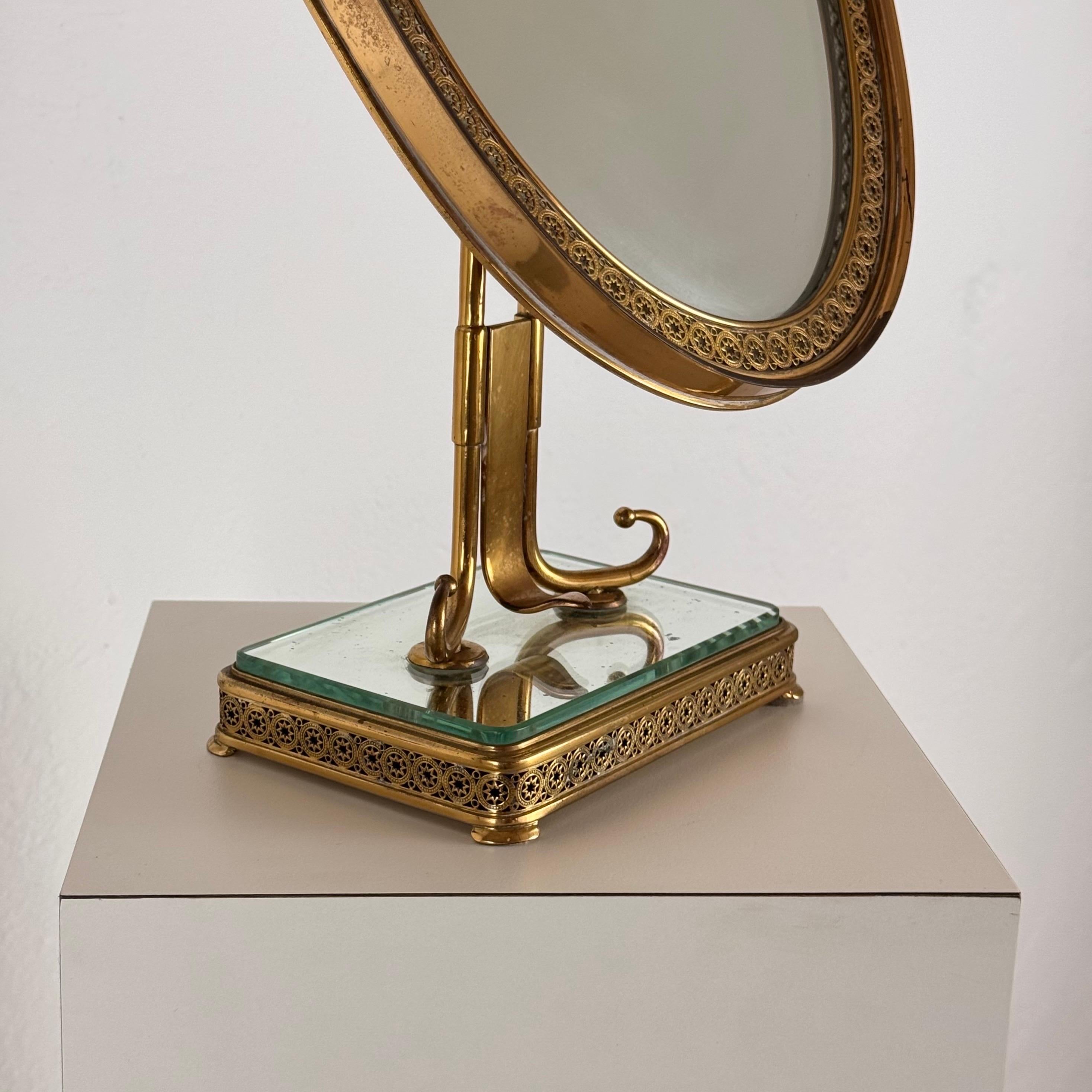 Espejo de tocador italiano Art Deco de Pier Luigi Colli, década de 1940 Hecho a mano en venta
