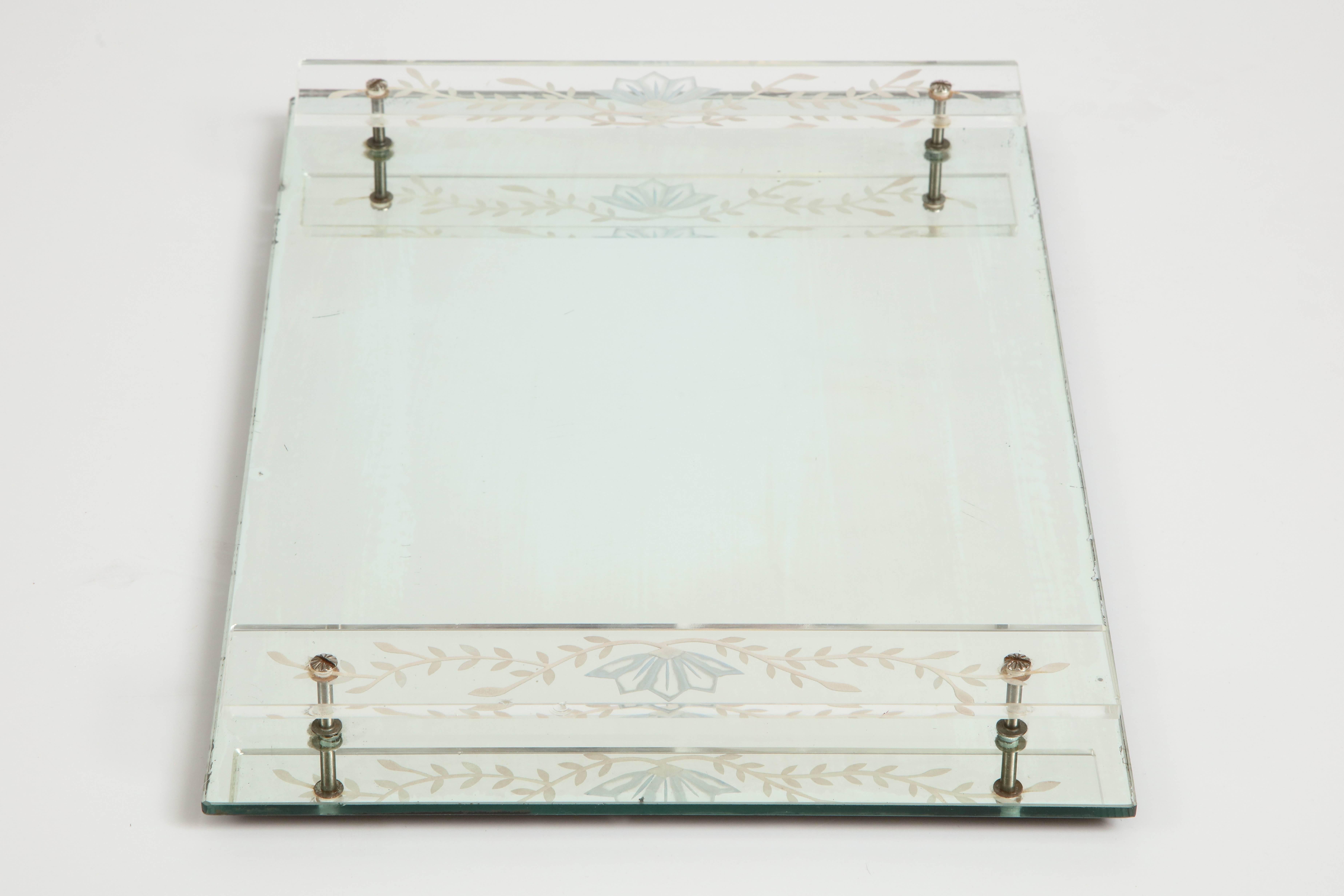 Glass Italian Art Deco Vanity Tray